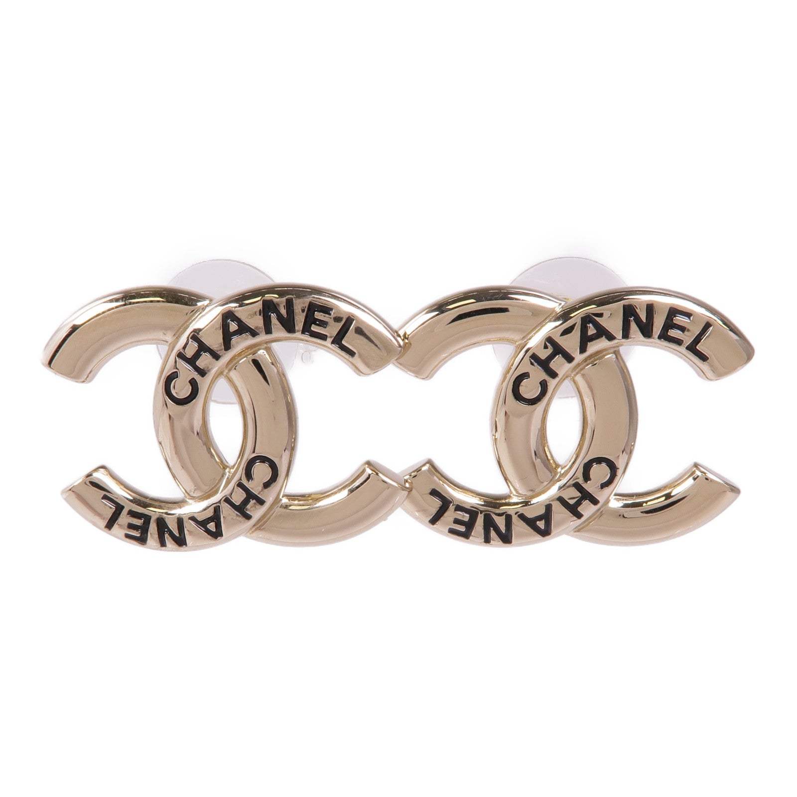 CHANEL CC Earrings Metal Gold