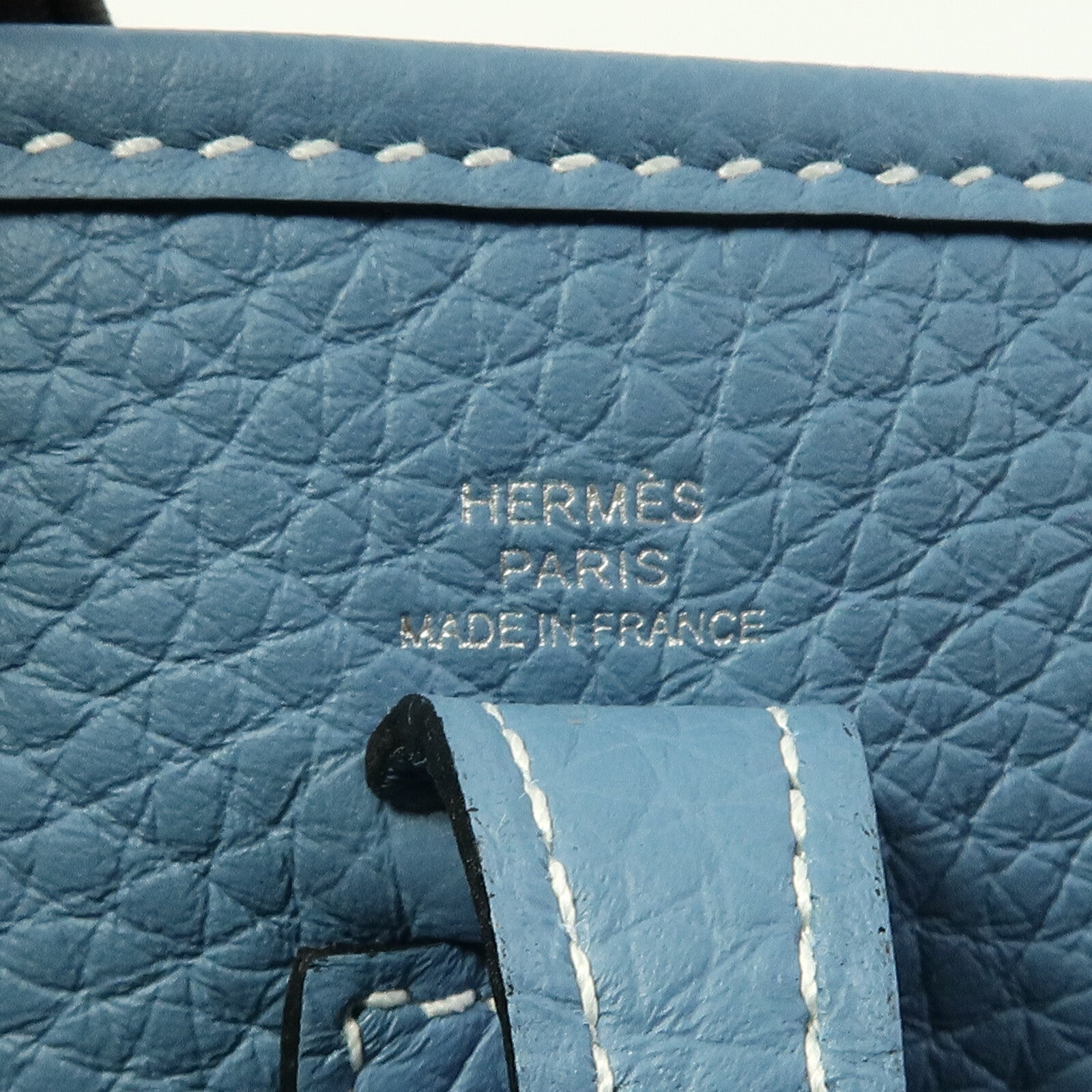 HERMES Clemence皮革Evelyne TPM肩背袋New Blue Jean