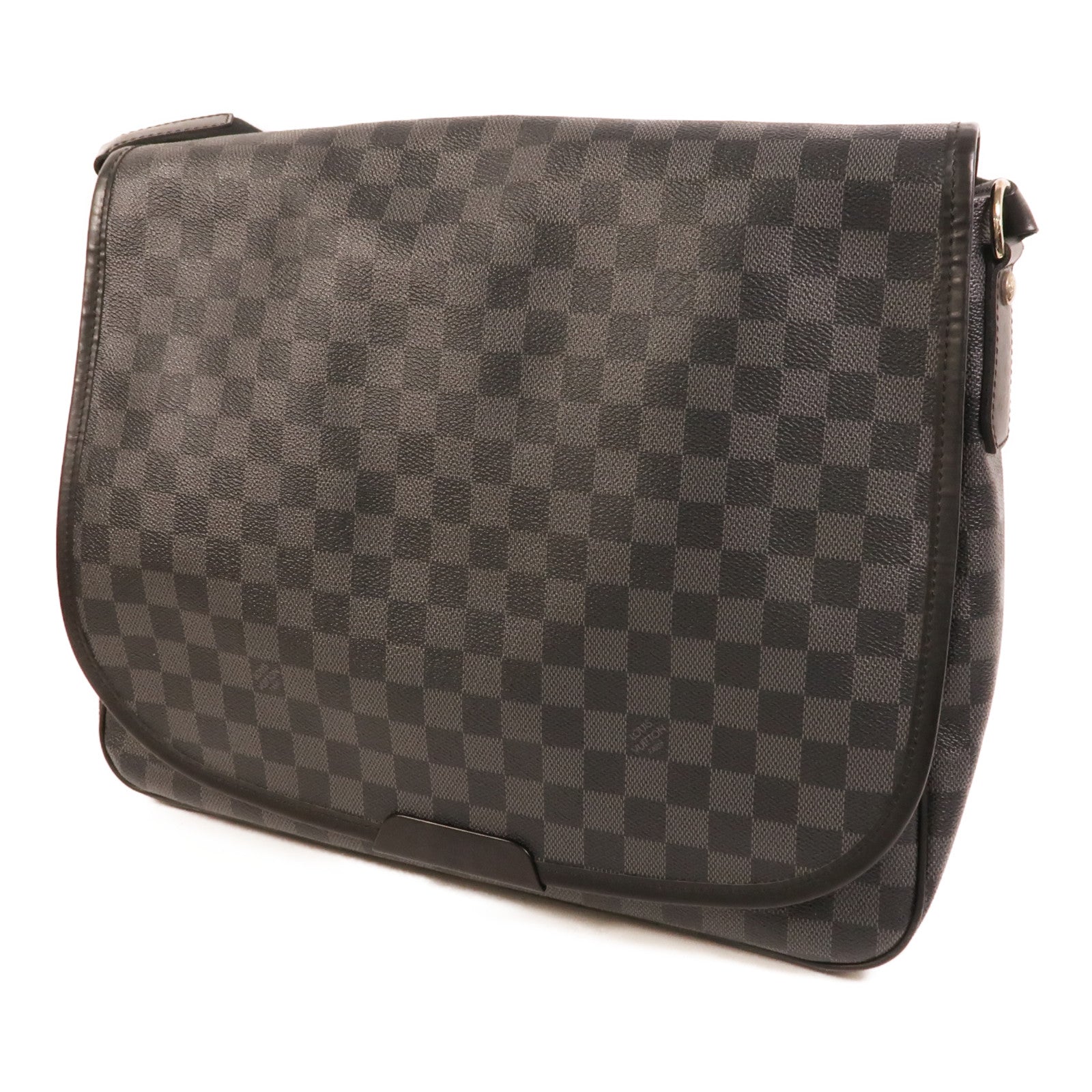 LOUIS VUITTON Damier Graghite Daniel MM銀扣肩背袋