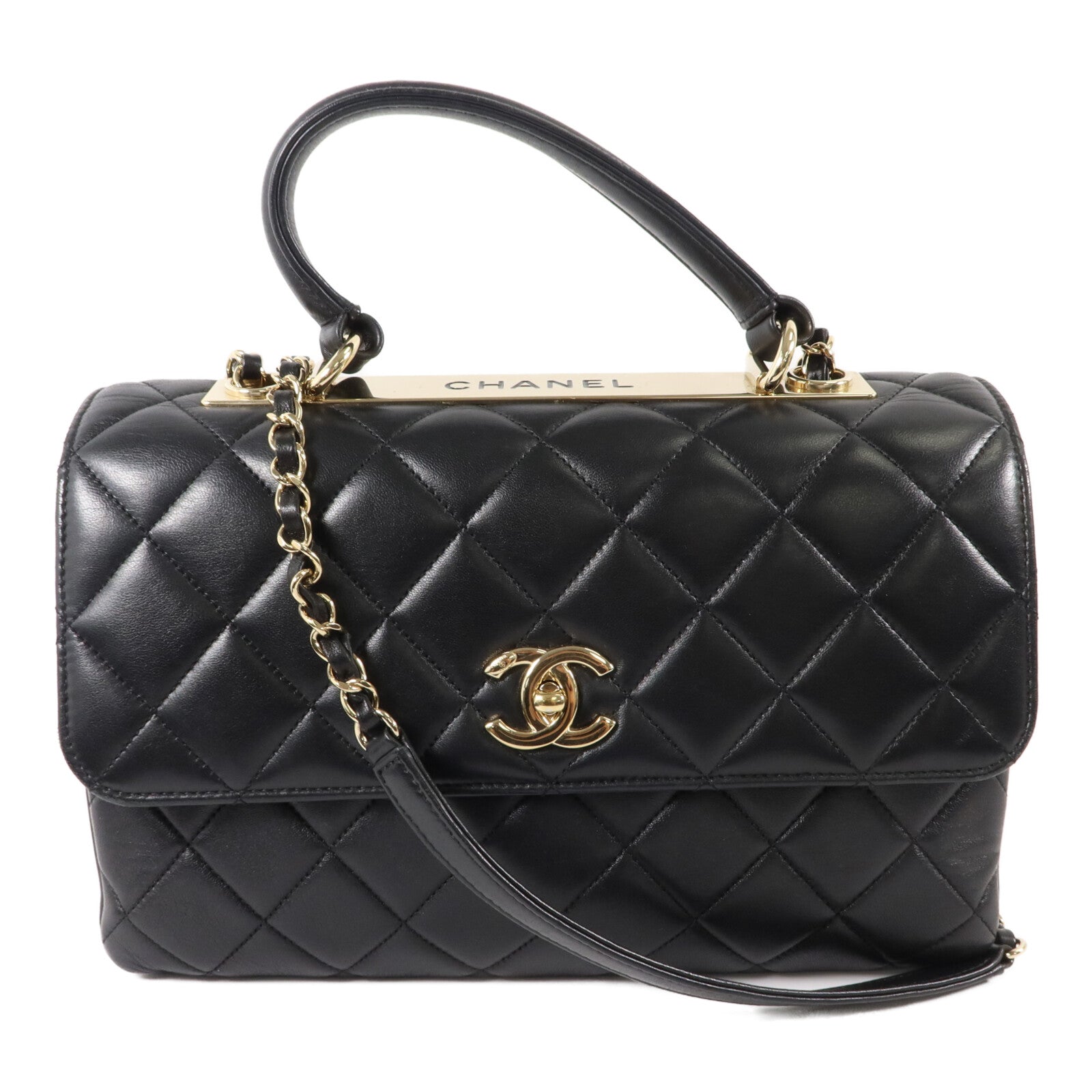 CHANEL 羊皮皮革Trendy CC Top Handle手挽肩背兩用袋