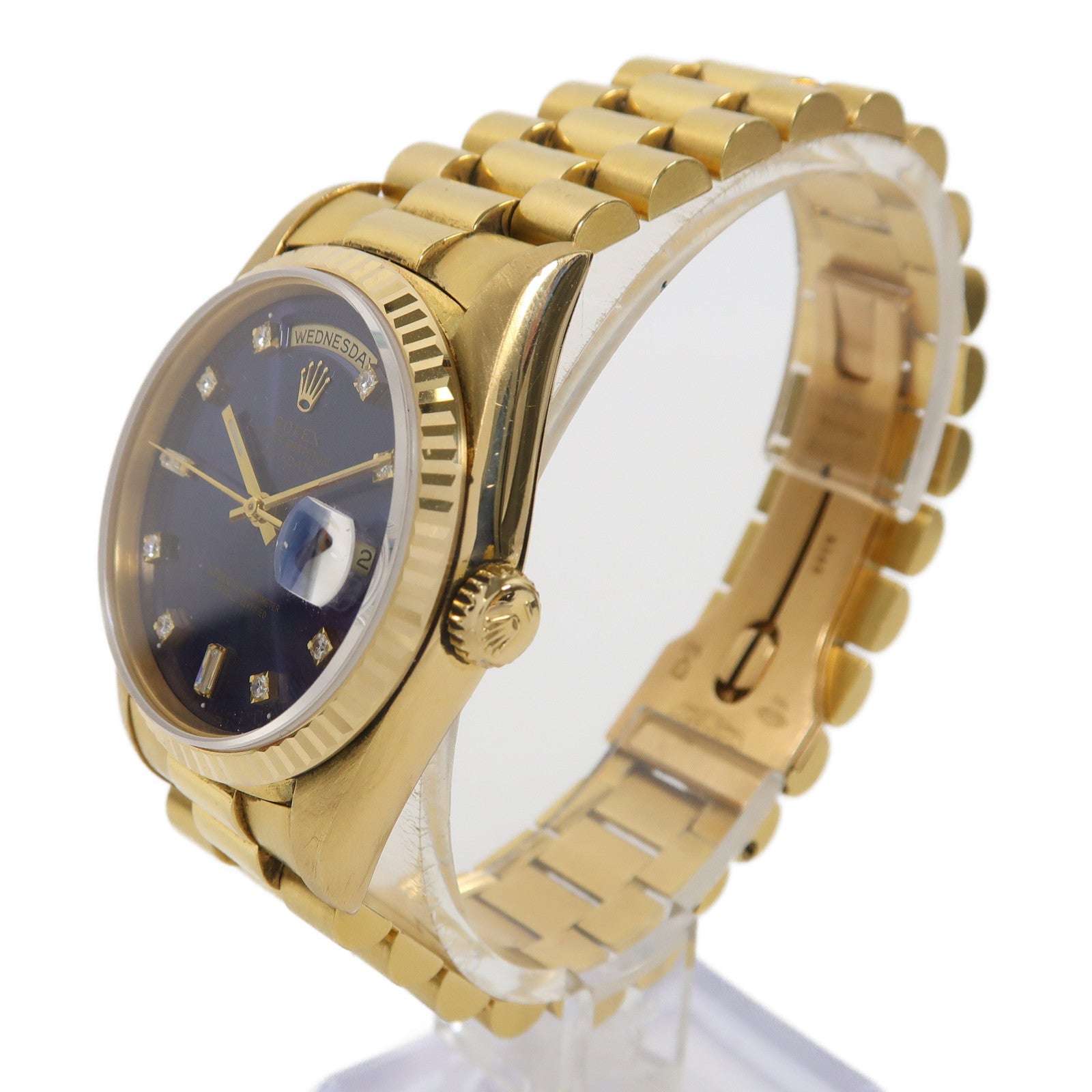 ROLEX Day-Date 18K黃金手錶自動機芯深藍色