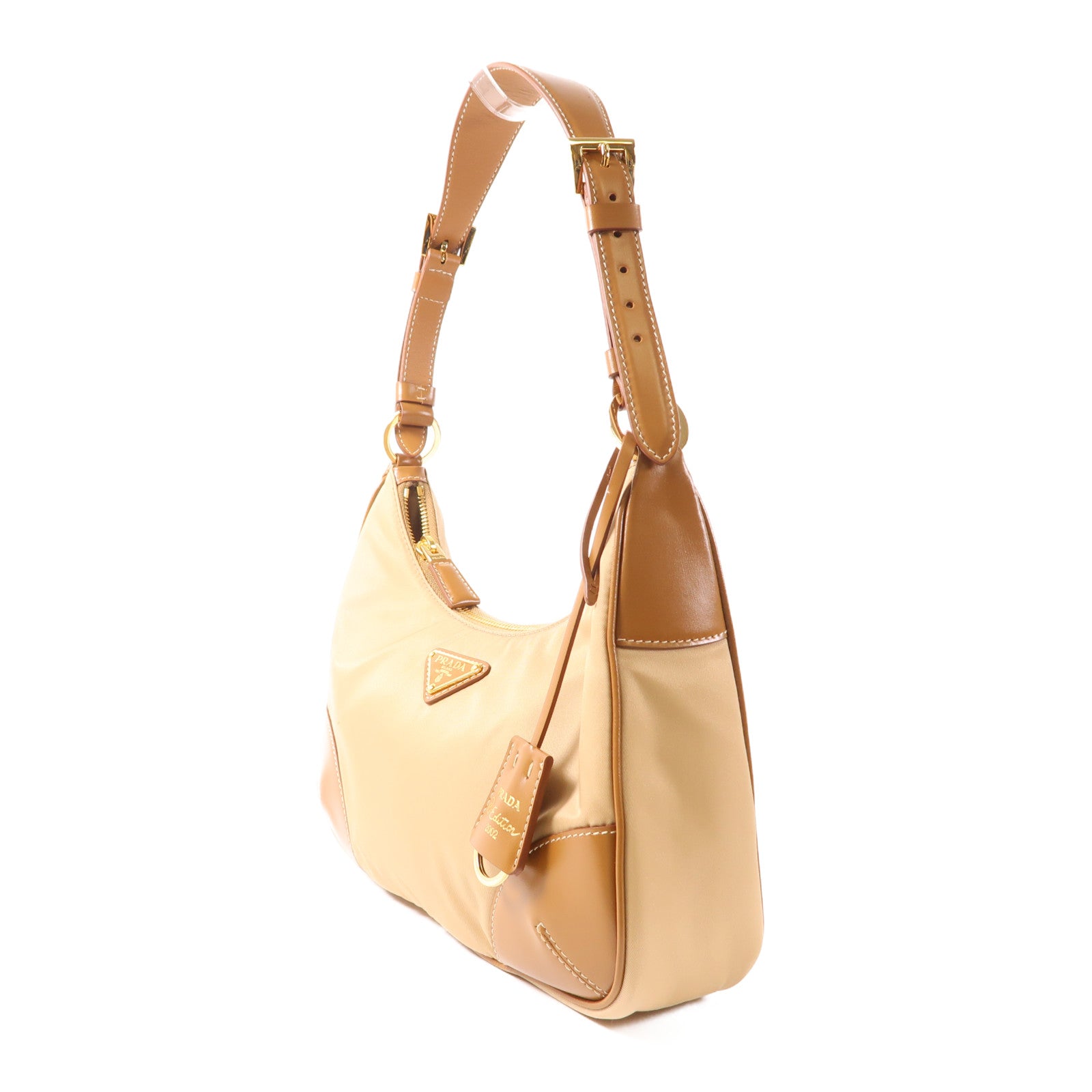 PRADA 尼龍/皮革Shoulder Bag金扣肩背袋