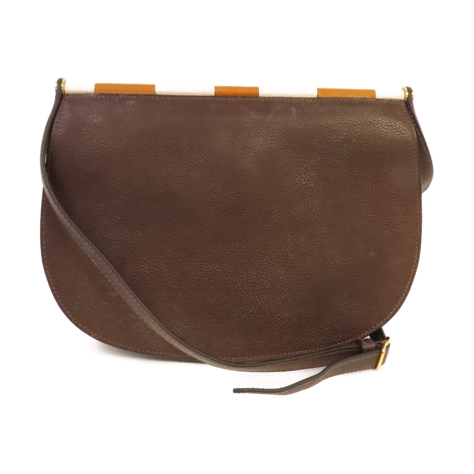 HERMES 【激減優惠】Clemence皮革Sac Saut 25 Shoulder Bag金扣肩背袋啡色