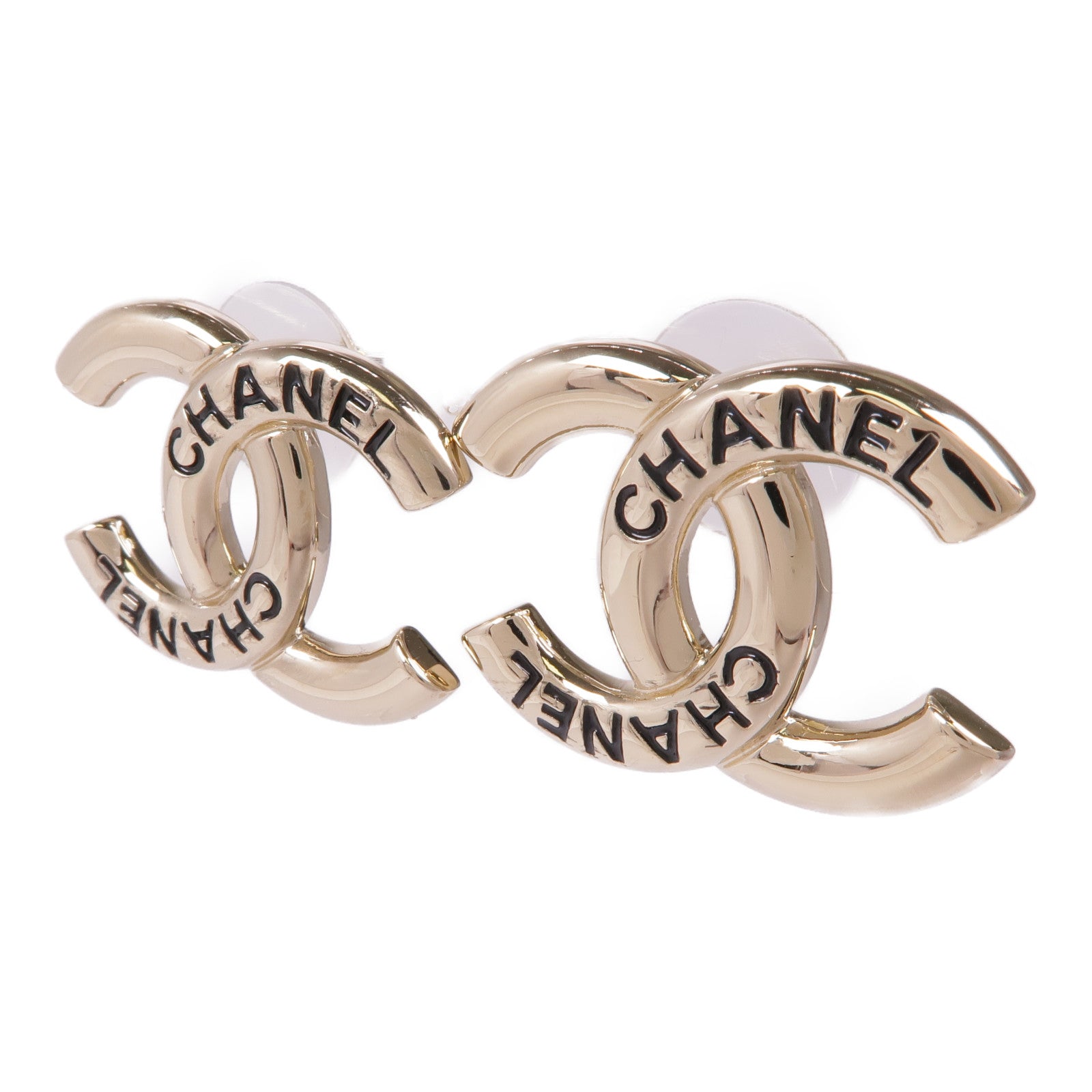 CHANEL CC Earrings Metal Gold