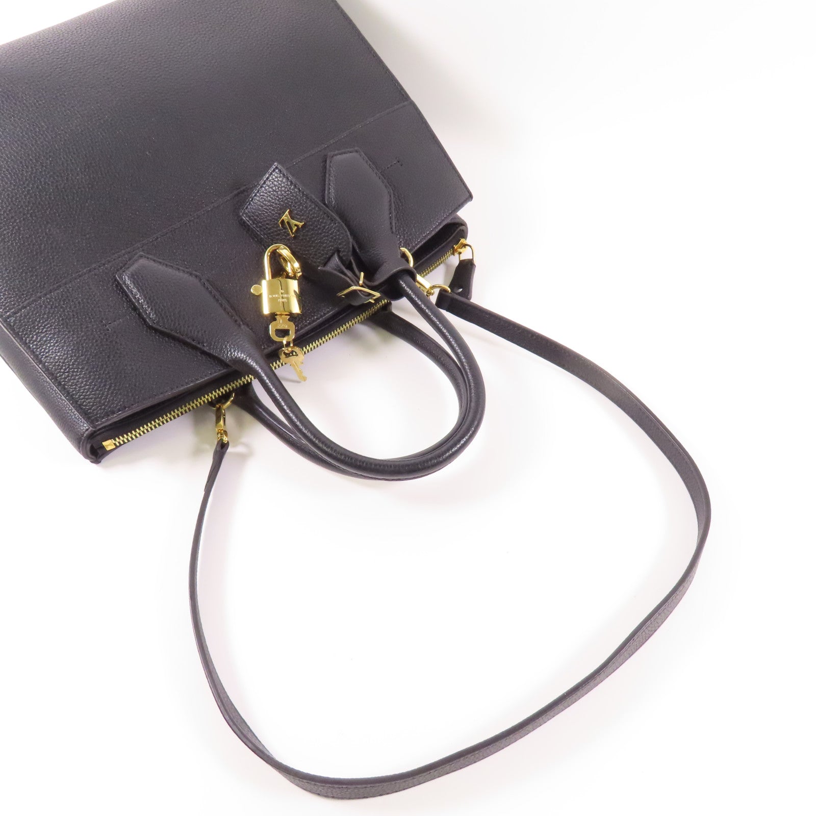 LOUIS VUITTON 皮革City Steamer MM金扣手挽肩背兩用袋