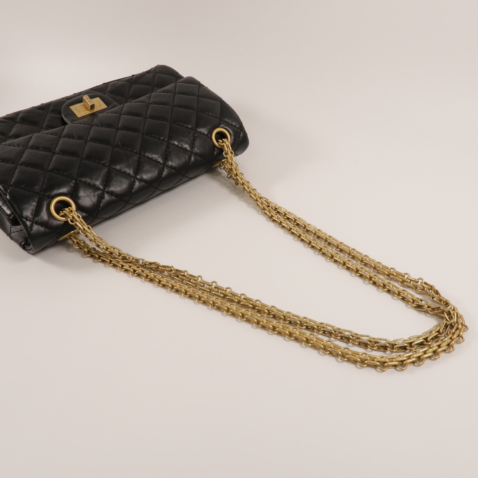 CHANEL 牛皮皮革2.55 Small鏈帶手挽肩背兩用袋