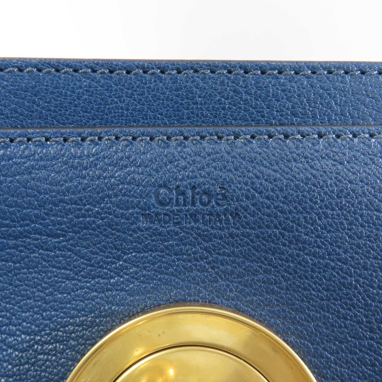 Chloe 【激減優惠】牛皮皮革Sacs Porte Epau金扣手挽肩背兩用袋藍色