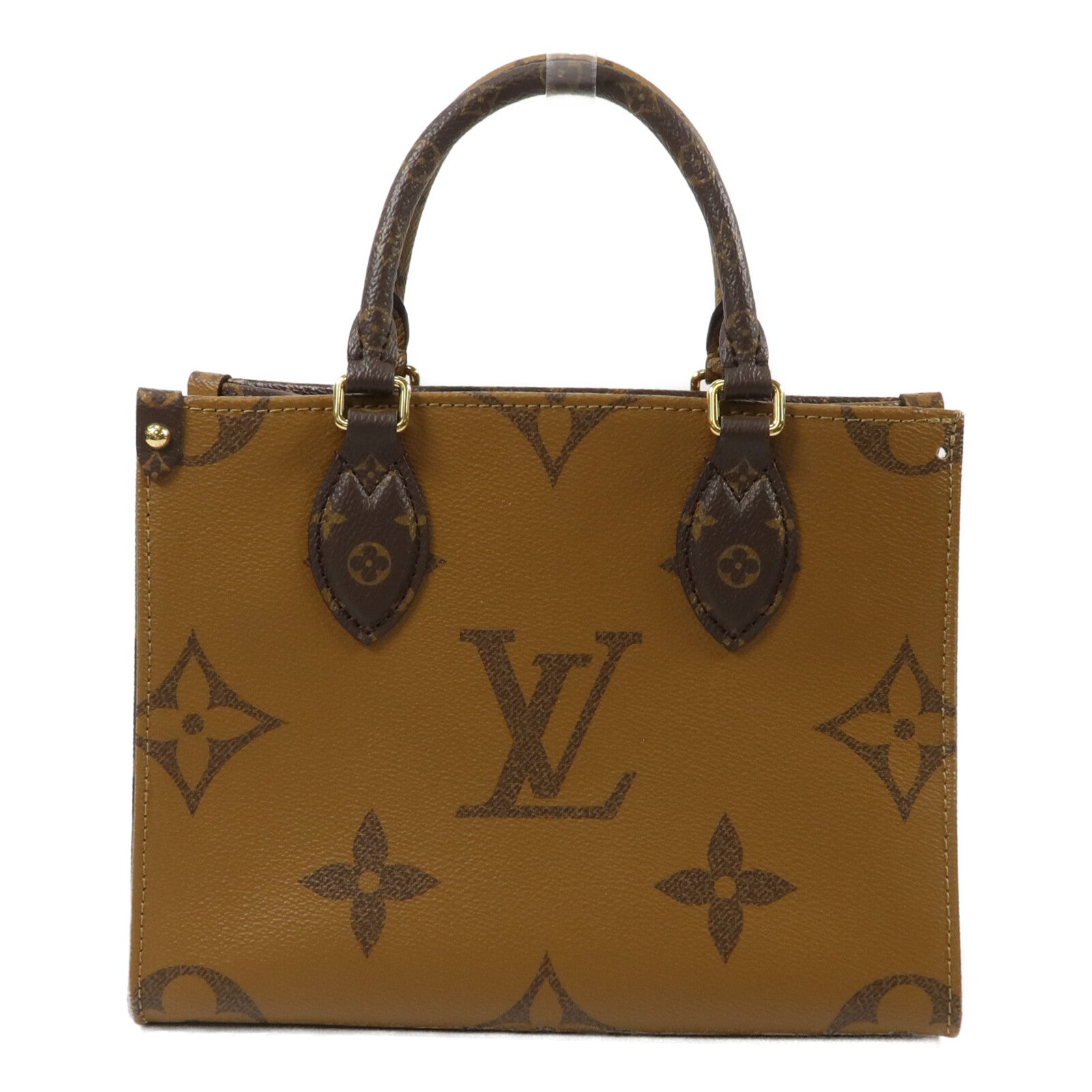 LOUIS VUITTON Monogram Giant OnTheGo PM金扣手挽肩背兩用袋棕色