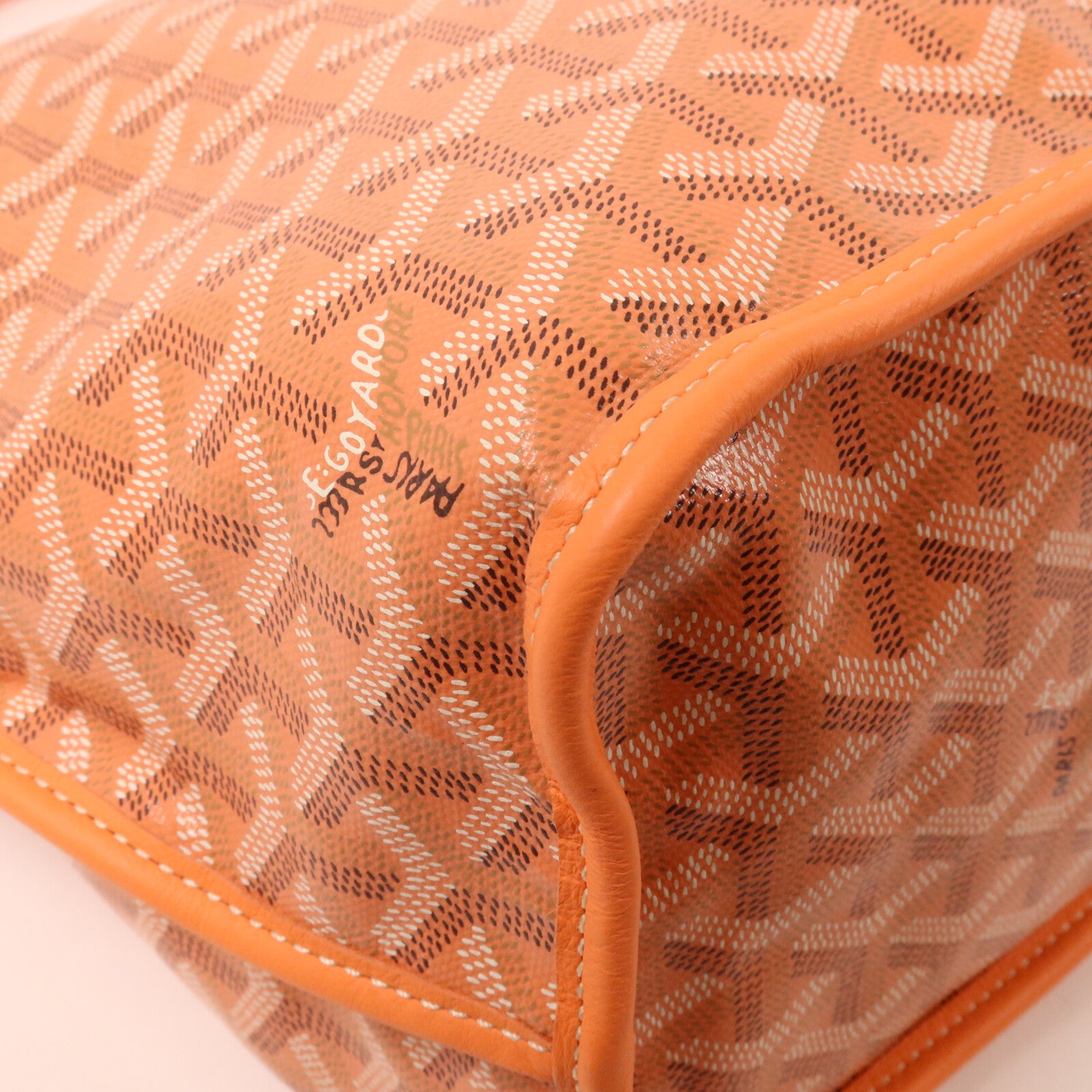 GOYARD 塗層帆布/牛皮皮革Anjou PM手挽袋