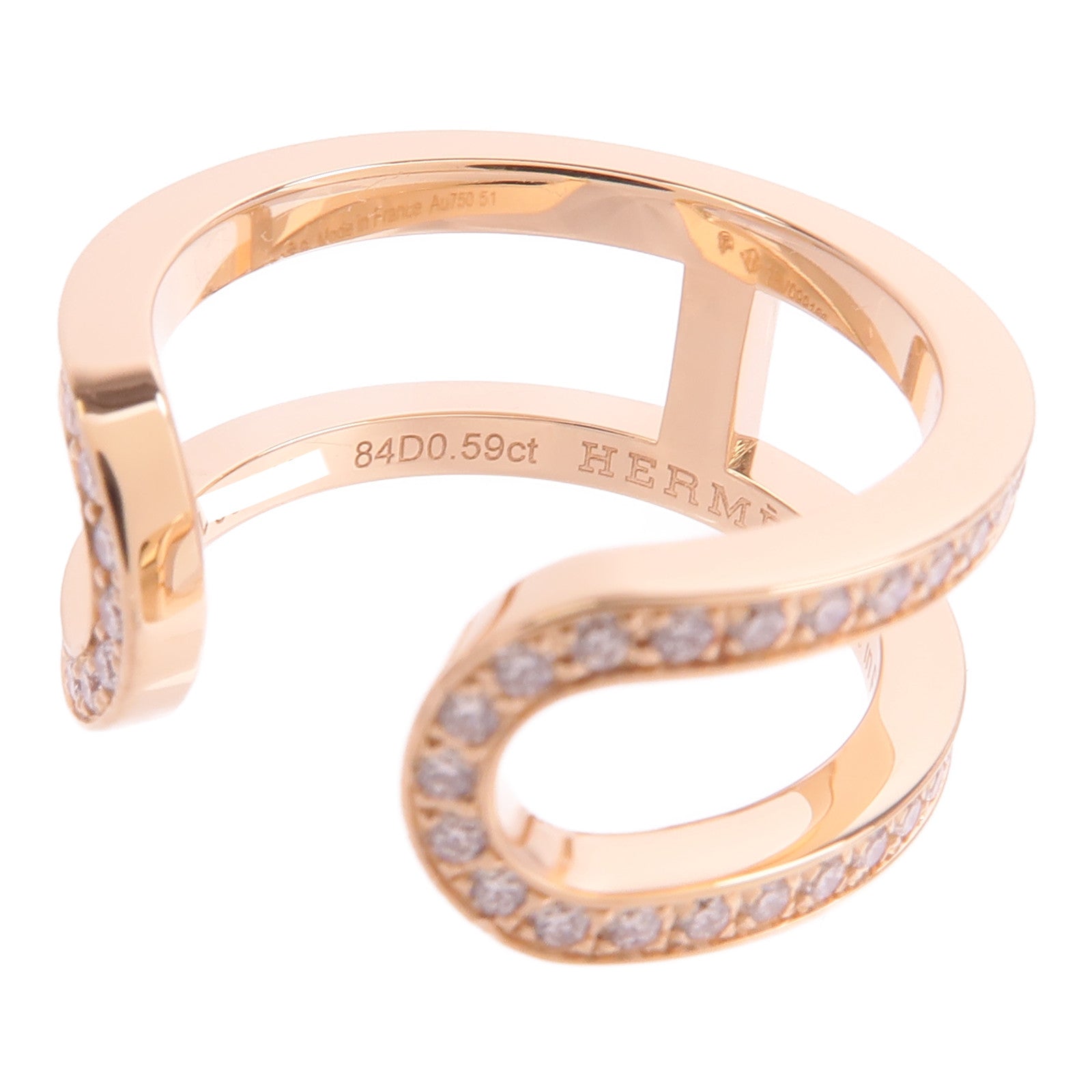 HERMES 18K玫瑰金Ever Chaine d'ancre Ring戒指