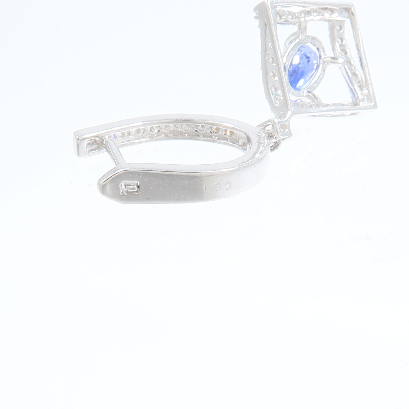 JEWELRY 18K白金Sapphire Diamond Earrings藍寶石/鑽石耳環