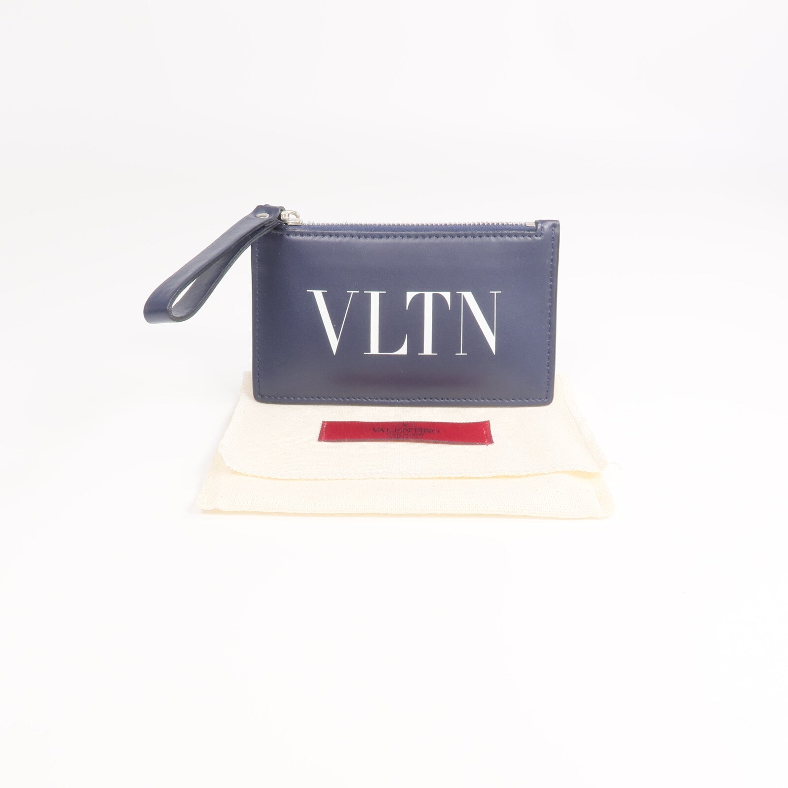 Valentino 牛皮皮革Card Case銀扣卡片套