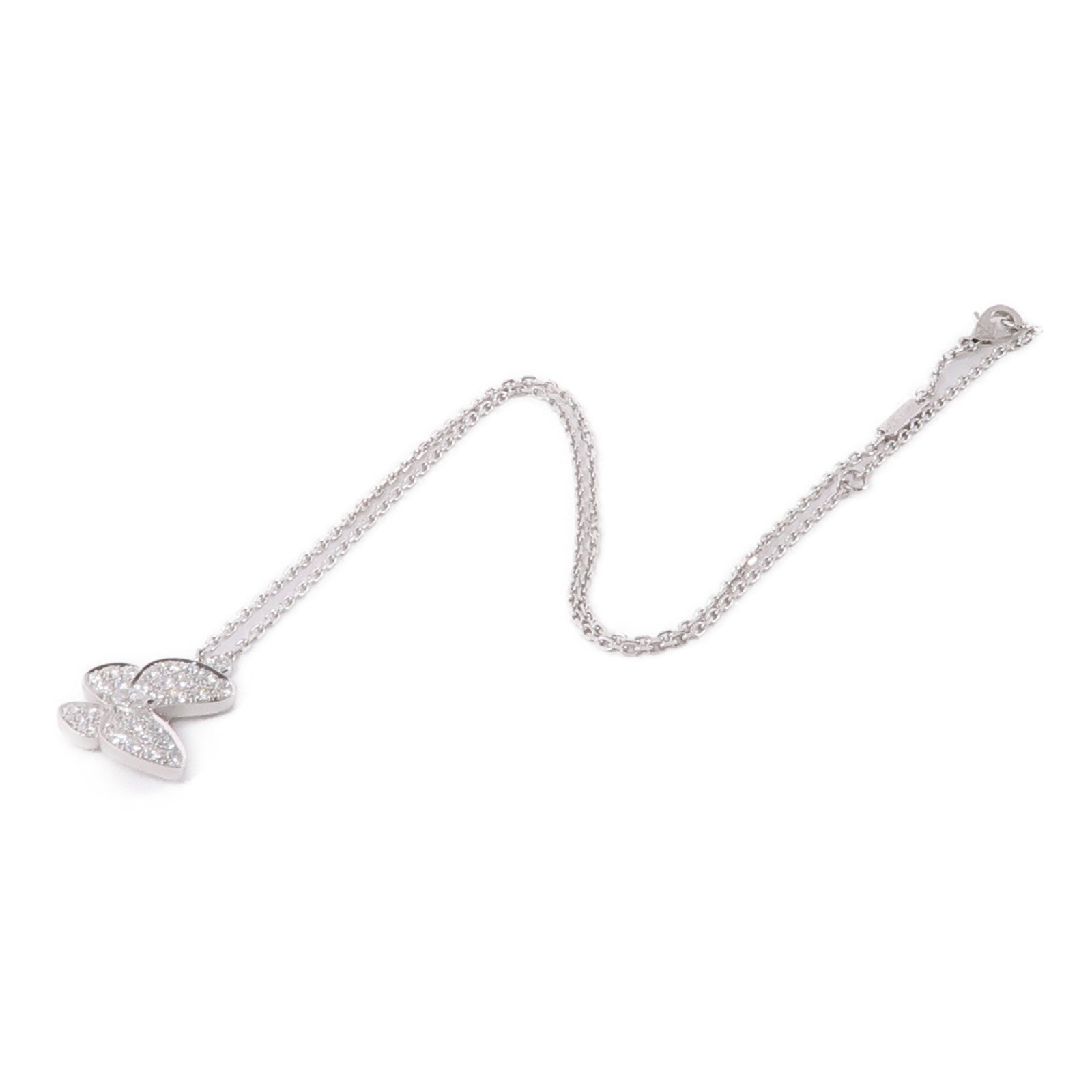 Van Cleef & Arpels Two Butterfly Pendant Necklace VCARO3M400 18K Gold Diamond