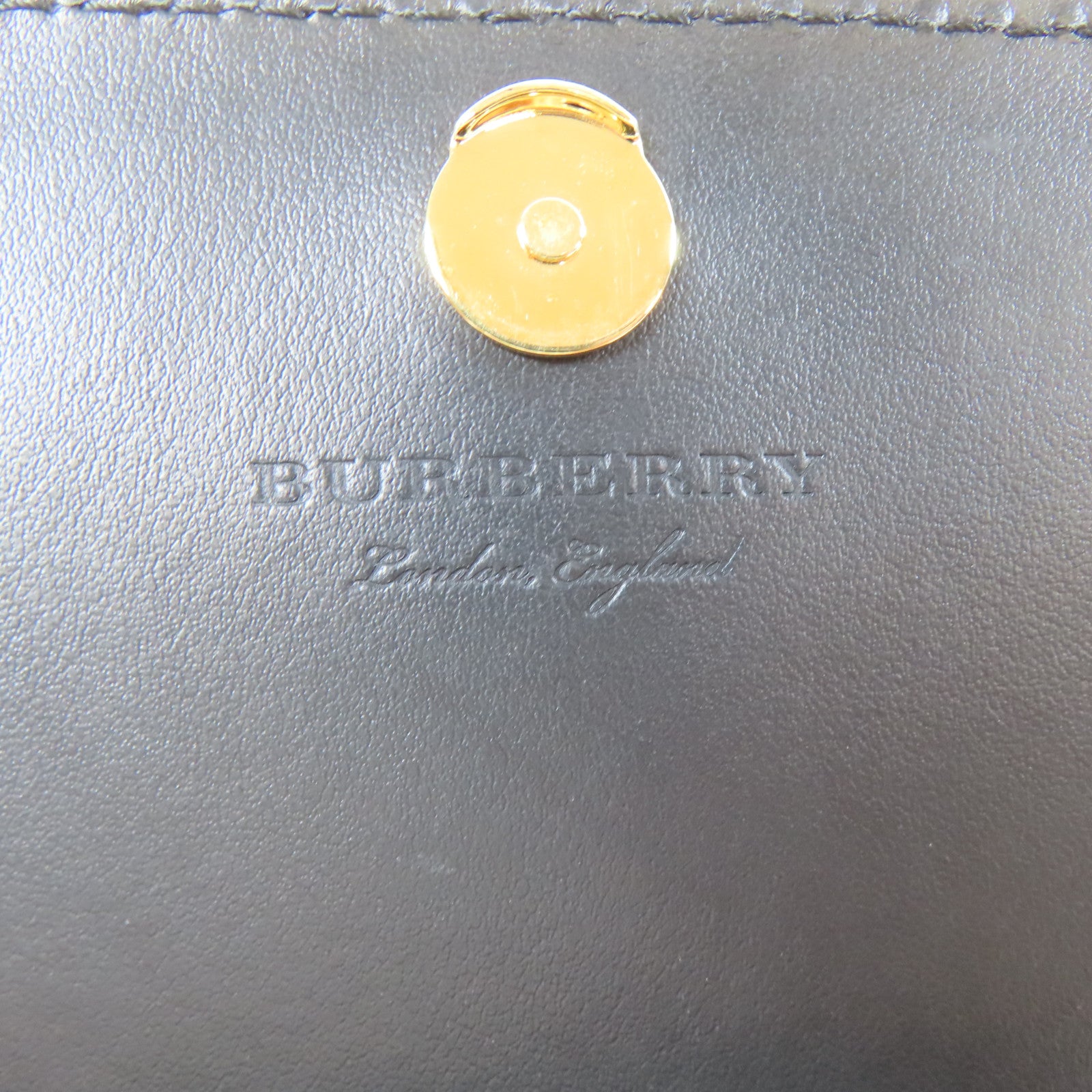 BURBERRY 牛皮皮革/帆布Shoulder Bag金扣肩背袋黑色