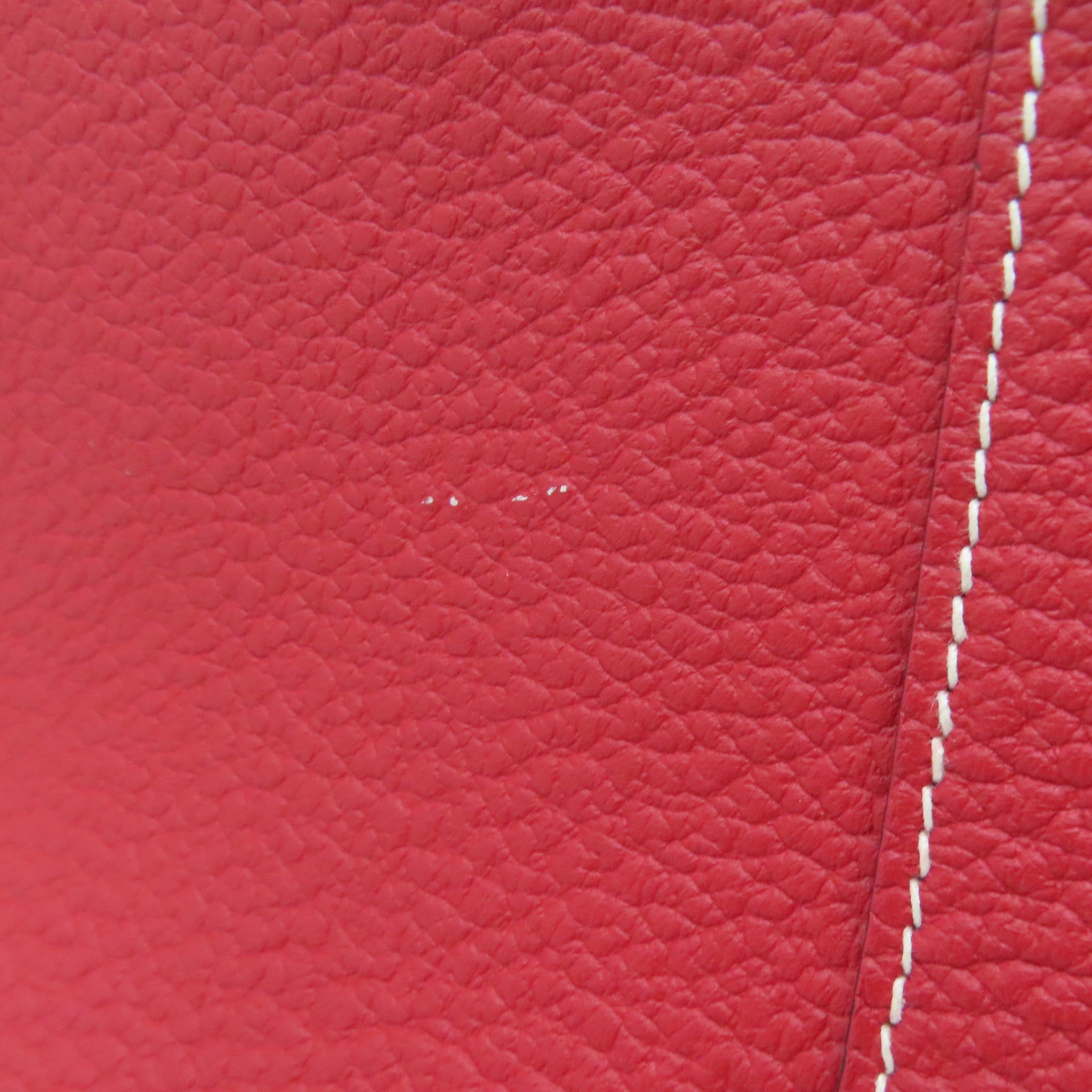 HERMES Country Leather Garden Party PM Silver Buckle Handle Bag Red