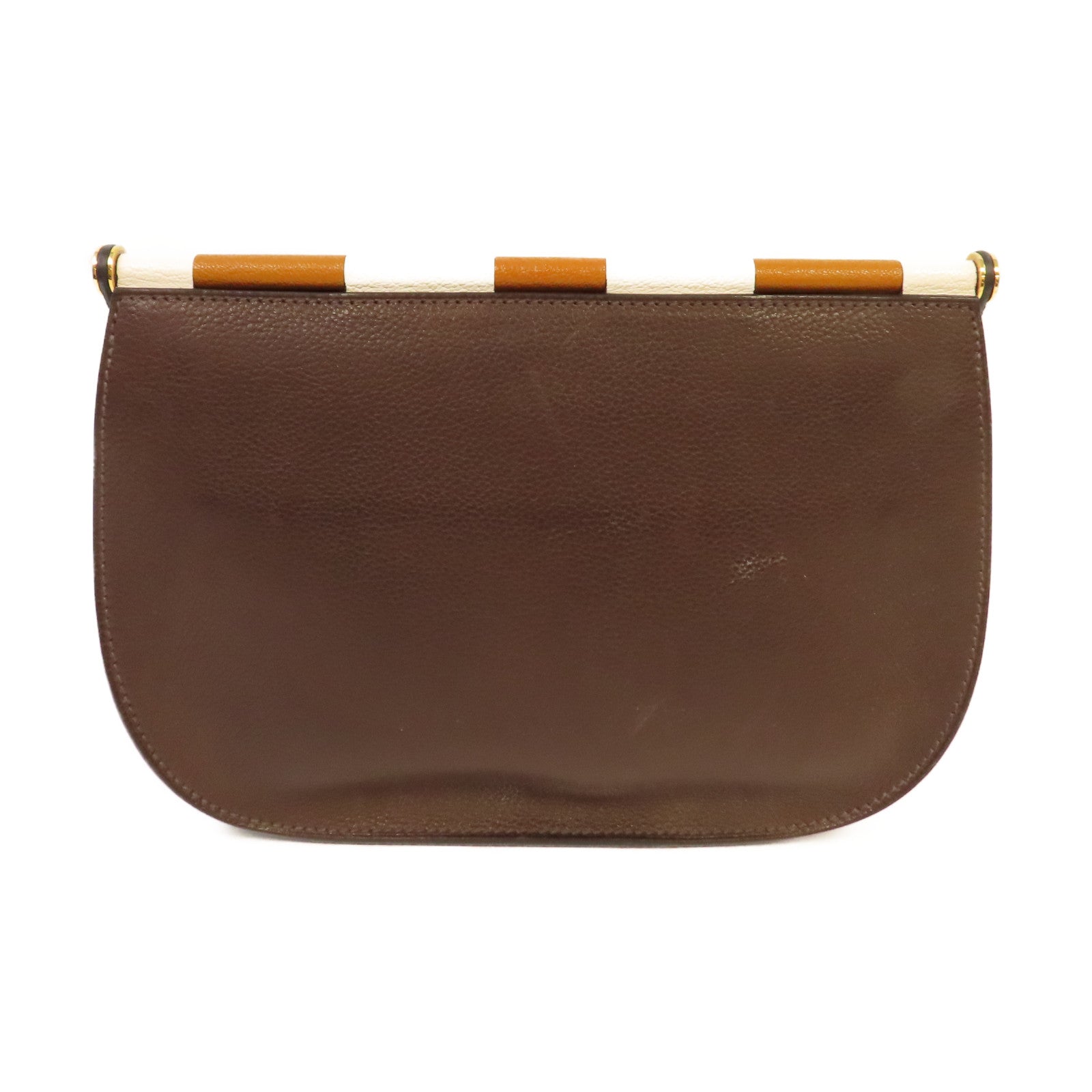 HERMES 【激減優惠】Clemence皮革Sac Saut 25 Shoulder Bag金扣肩背袋啡色