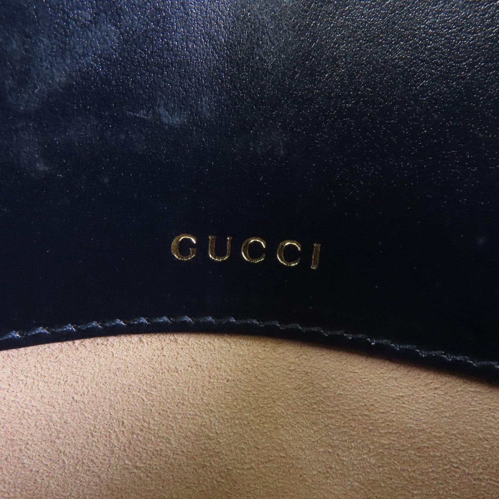 GUCCI 【激減優惠】牛皮皮革/絨面革Horsebit 1955金扣肩背袋深藍色
