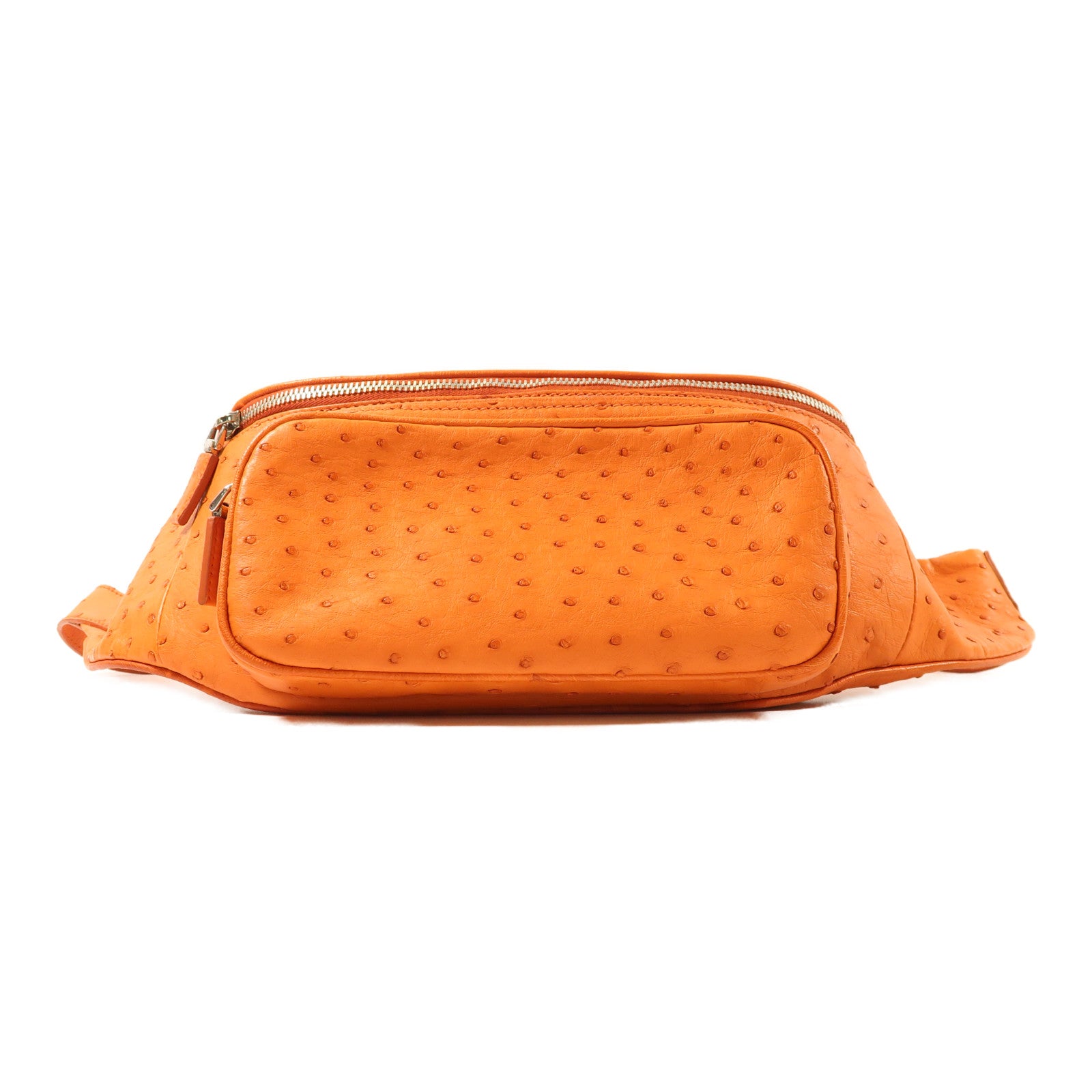 PRADA 【激減優惠】鴕鳥皮革Waist Bag銀扣腰包