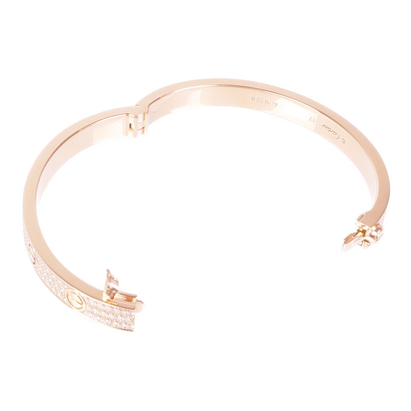 CARTIER 18K玫瑰金Love Bangle Full Diamond鑽石手鐲Cartier#17