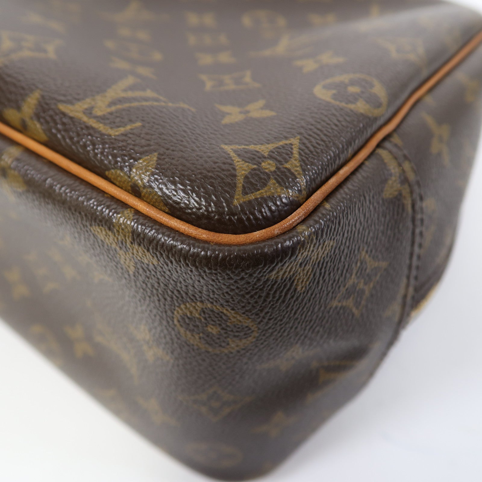 LOUIS VUITTON 【激減優惠】Monogram Deauville金扣手挽袋啡色