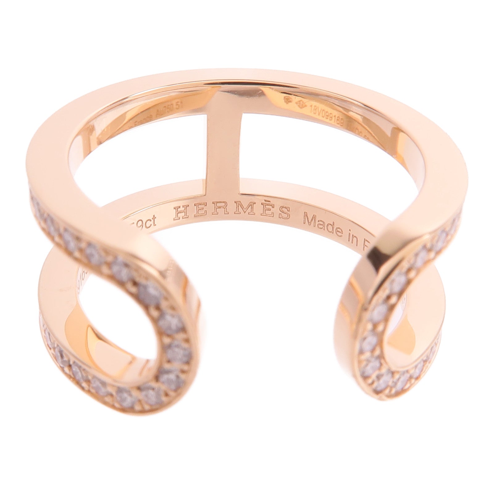 HERMES 18K玫瑰金Ever Chaine d'ancre Ring戒指