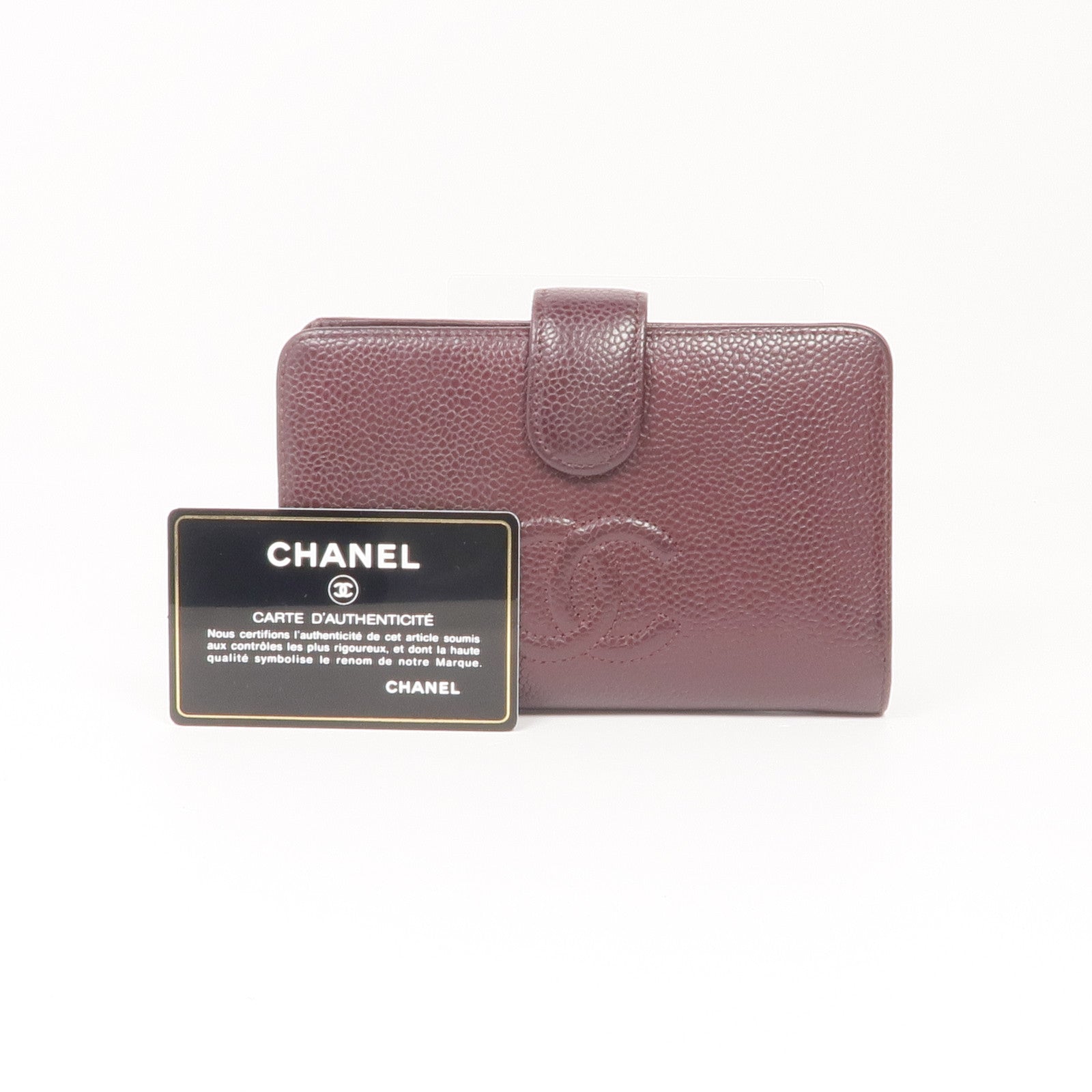 CHANEL 牛皮皮革Wallet銀扣錢包