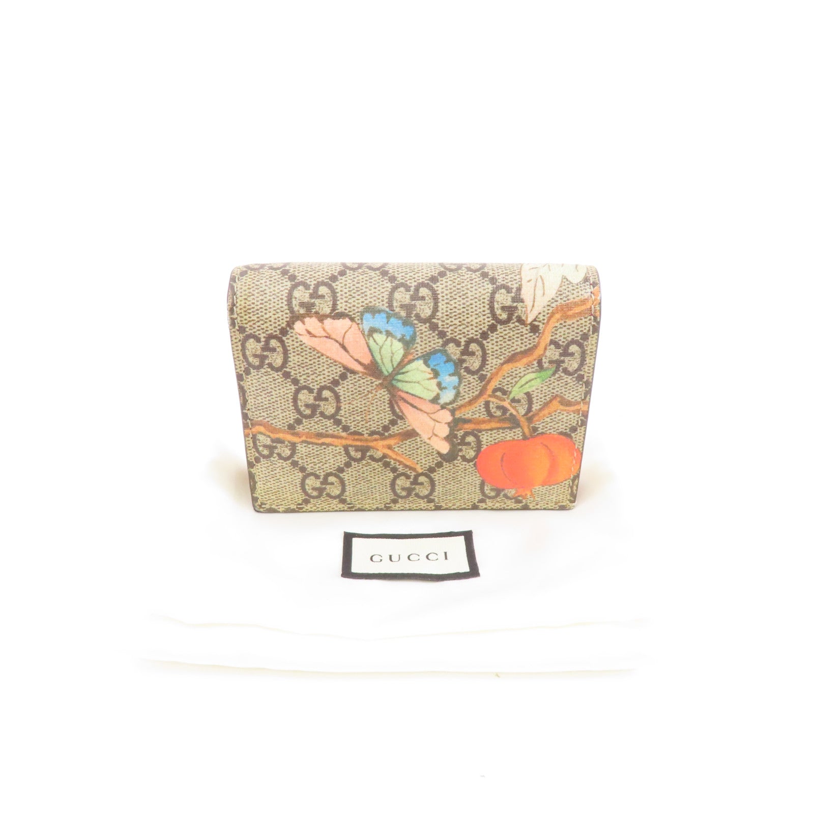 GUCCI 塗層帆布Wallet金扣錢包棕色