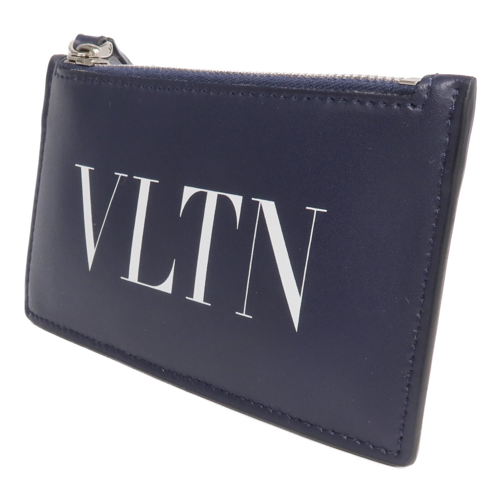 Valentino 牛皮皮革Card Case銀扣卡片套