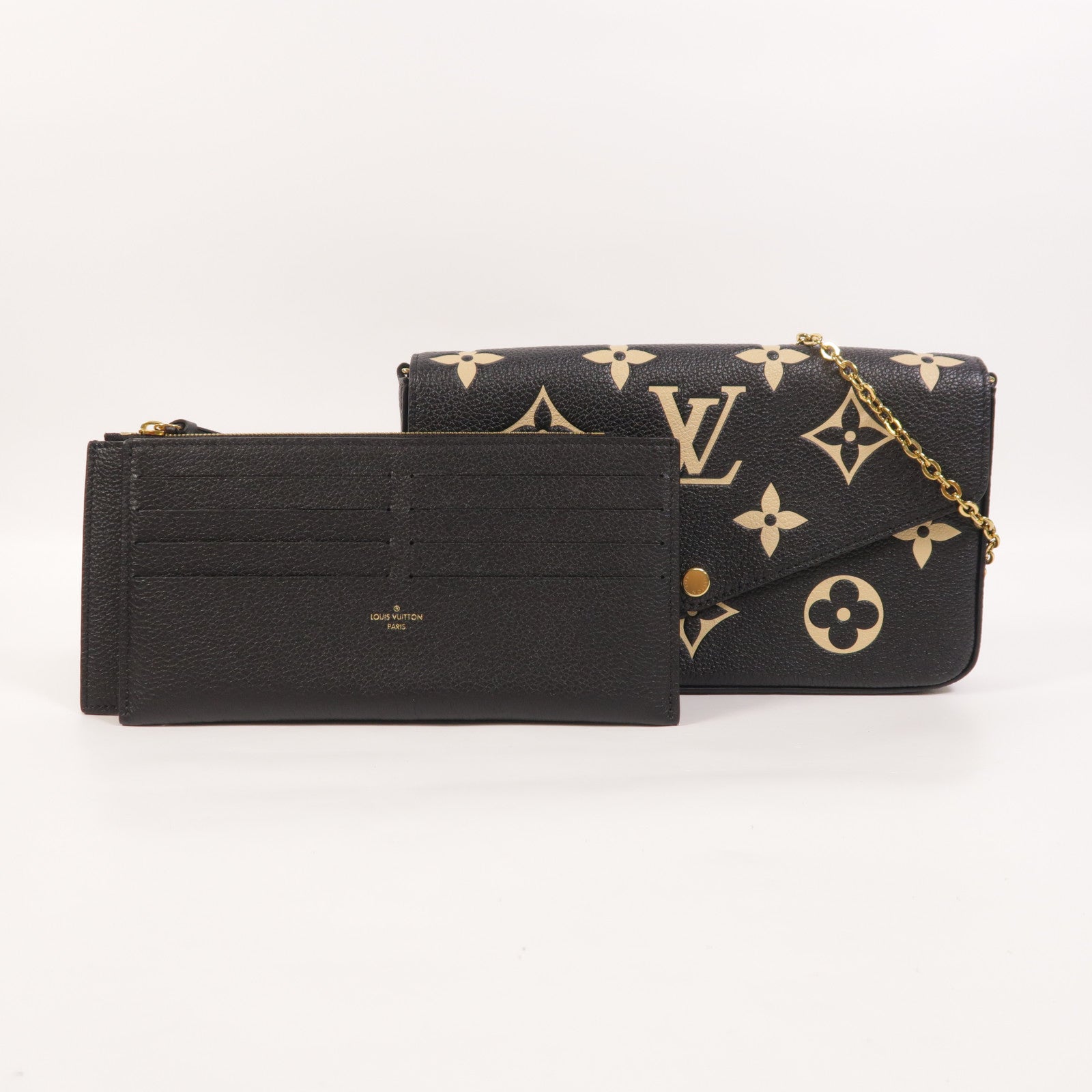 LOUIS VUITTON Monogram Felicie Pochette金扣鏈帶肩背袋