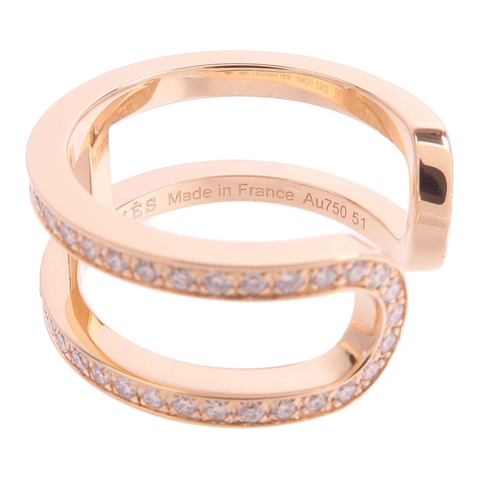 HERMES 18K玫瑰金Ever Chaine d'ancre Ring戒指