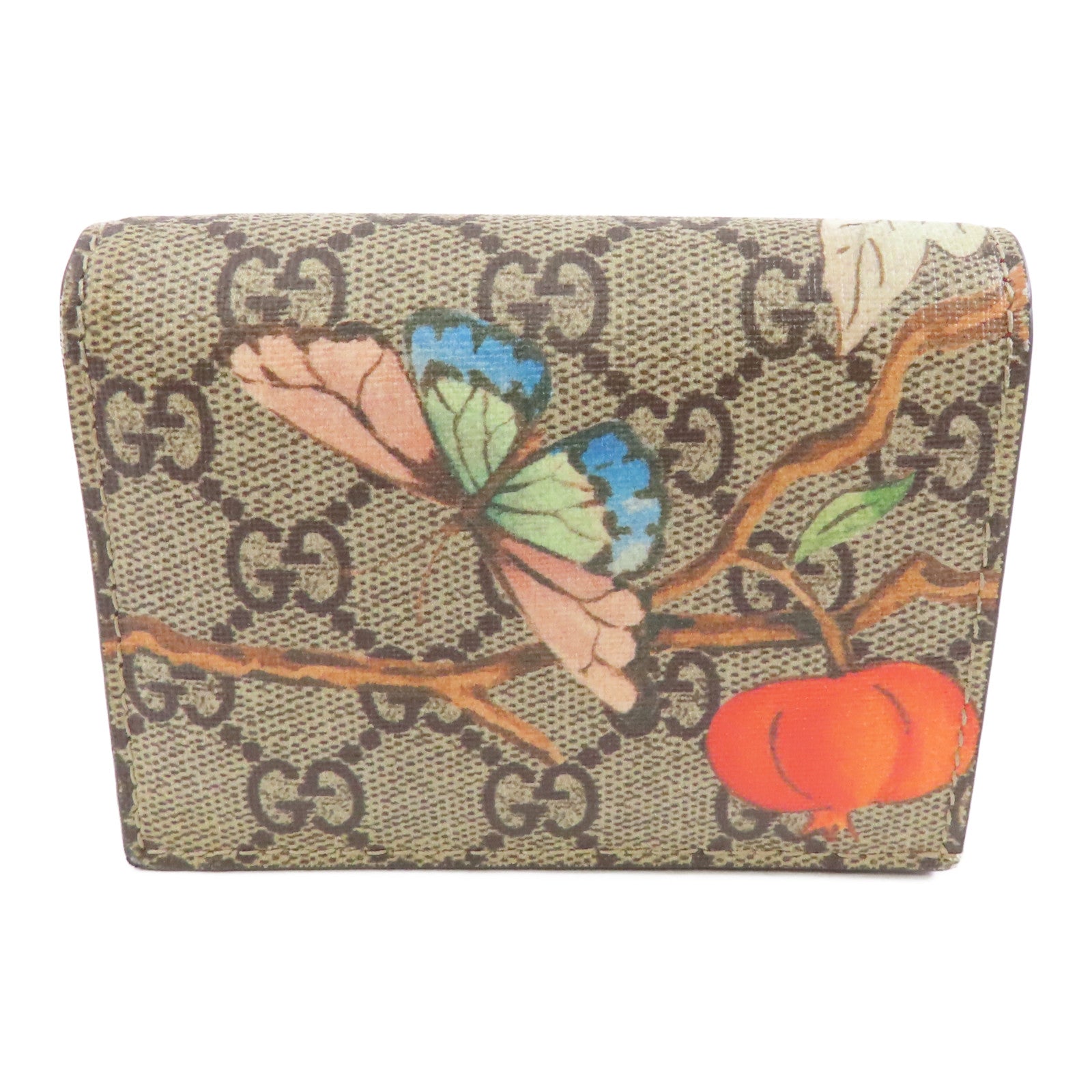 GUCCI 塗層帆布Wallet金扣錢包棕色