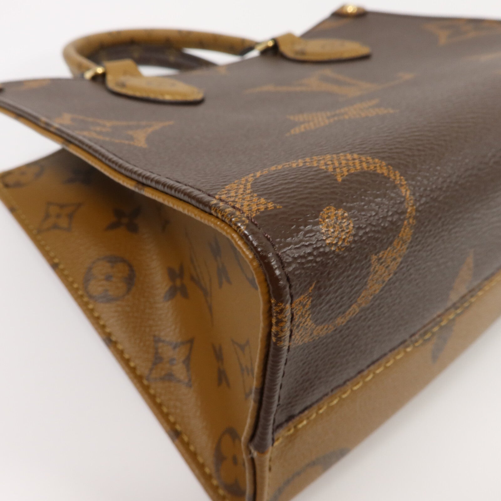 LOUIS VUITTON Monogram Giant OnTheGo PM金扣手挽肩背兩用袋棕色