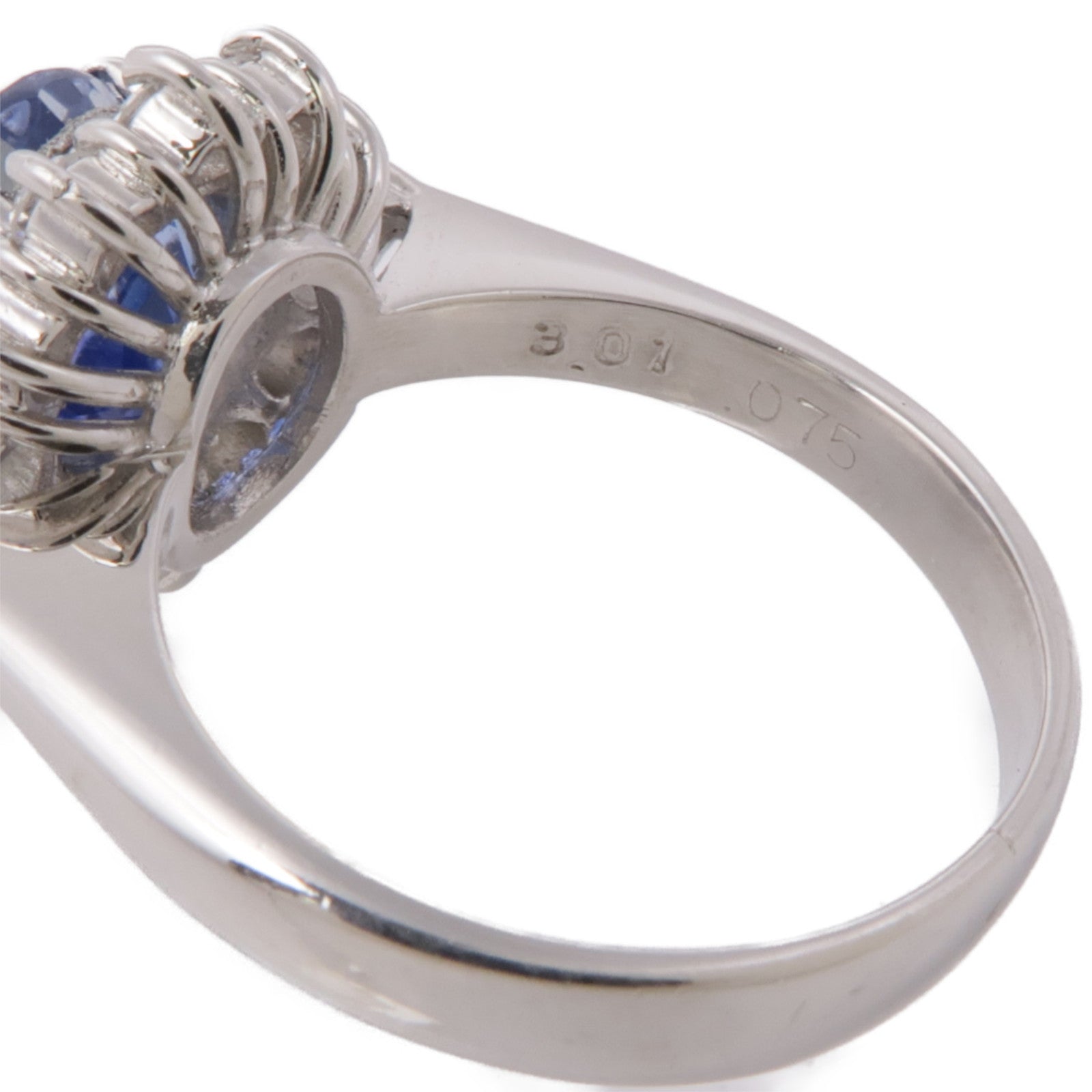 JEWELRY PT900鉑金Sapphire/Diamond藍寶石/鑽石戒指US#5.75