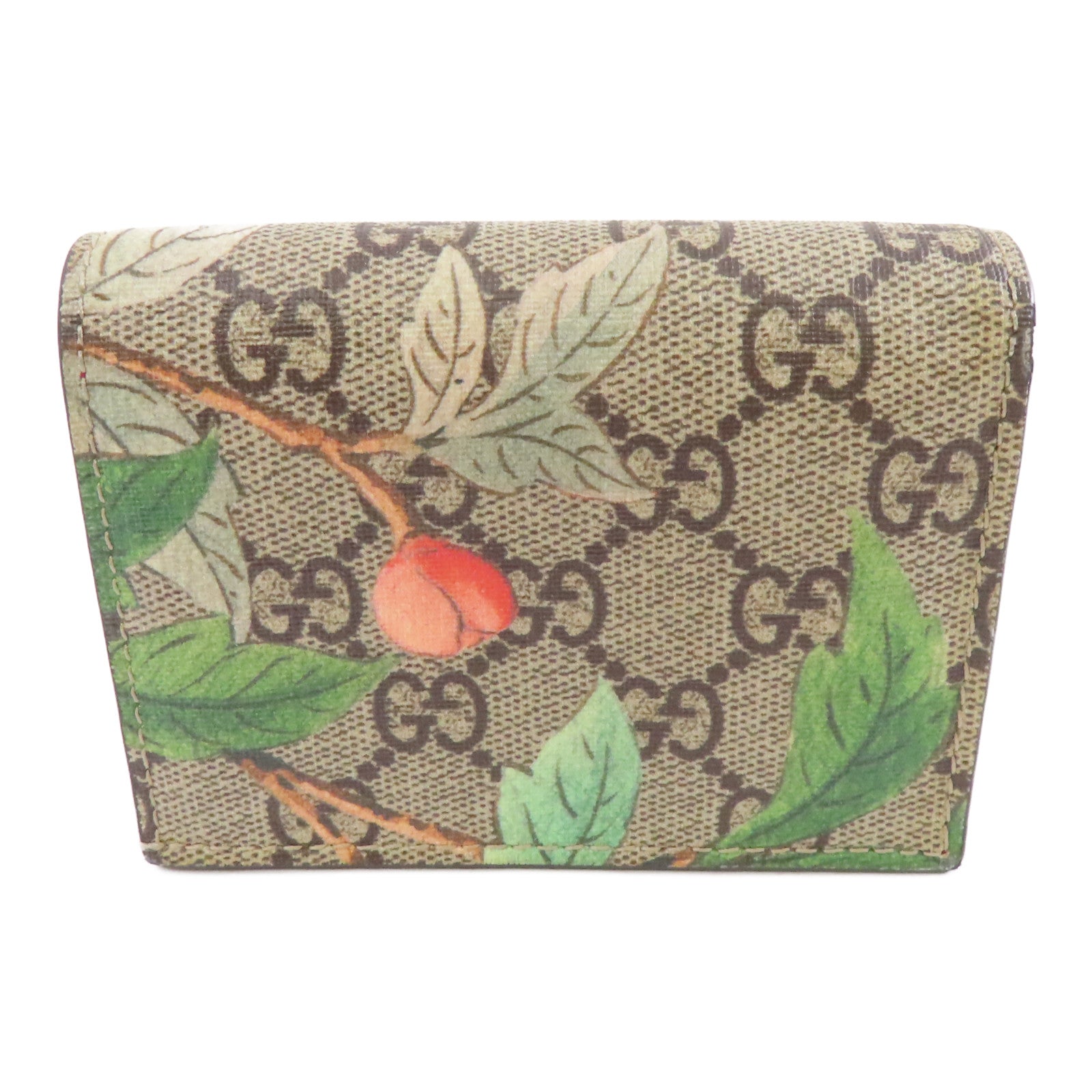 GUCCI 塗層帆布Wallet金扣錢包棕色
