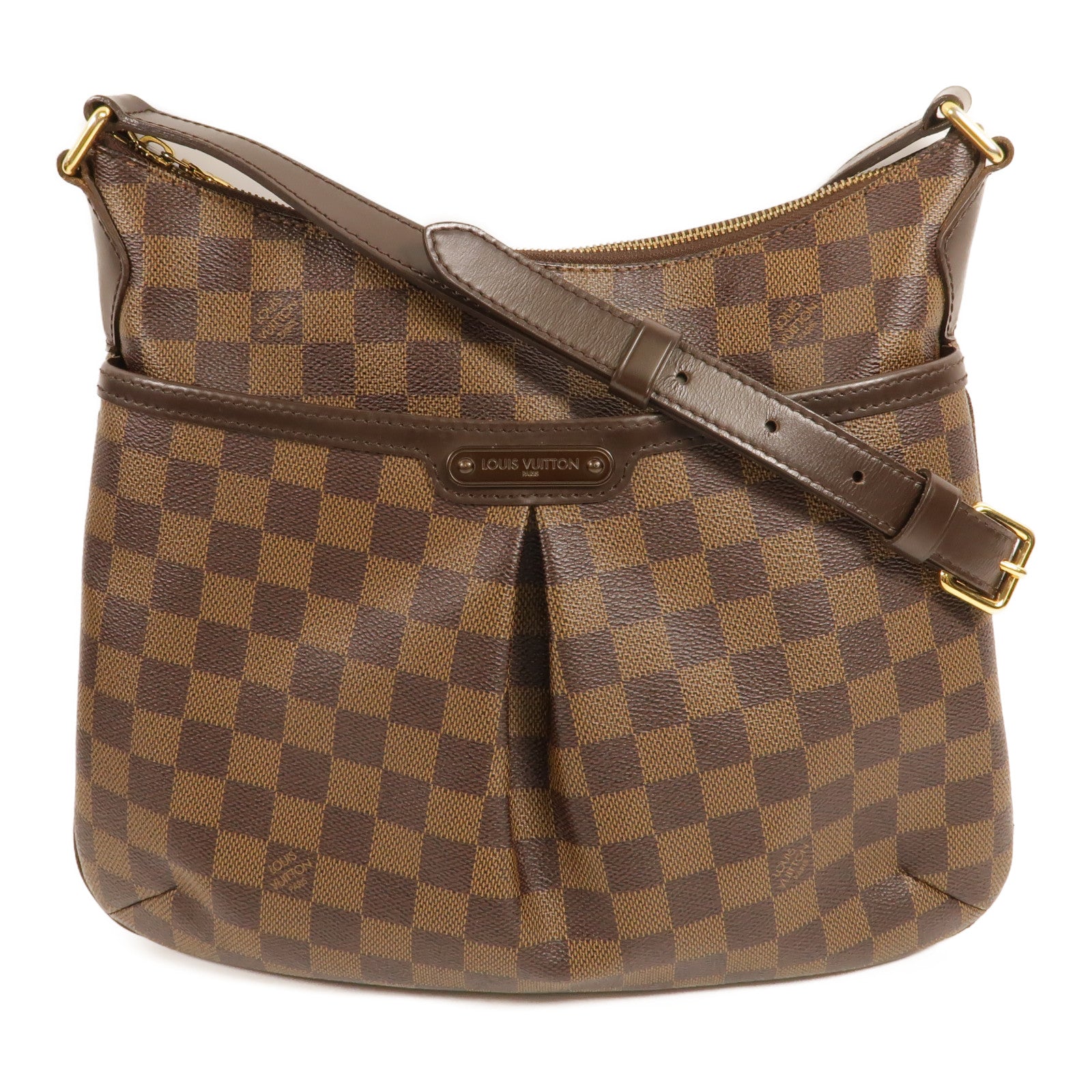 LOUIS VUITTON Damier Bloomsbury PM金扣肩背袋棕色