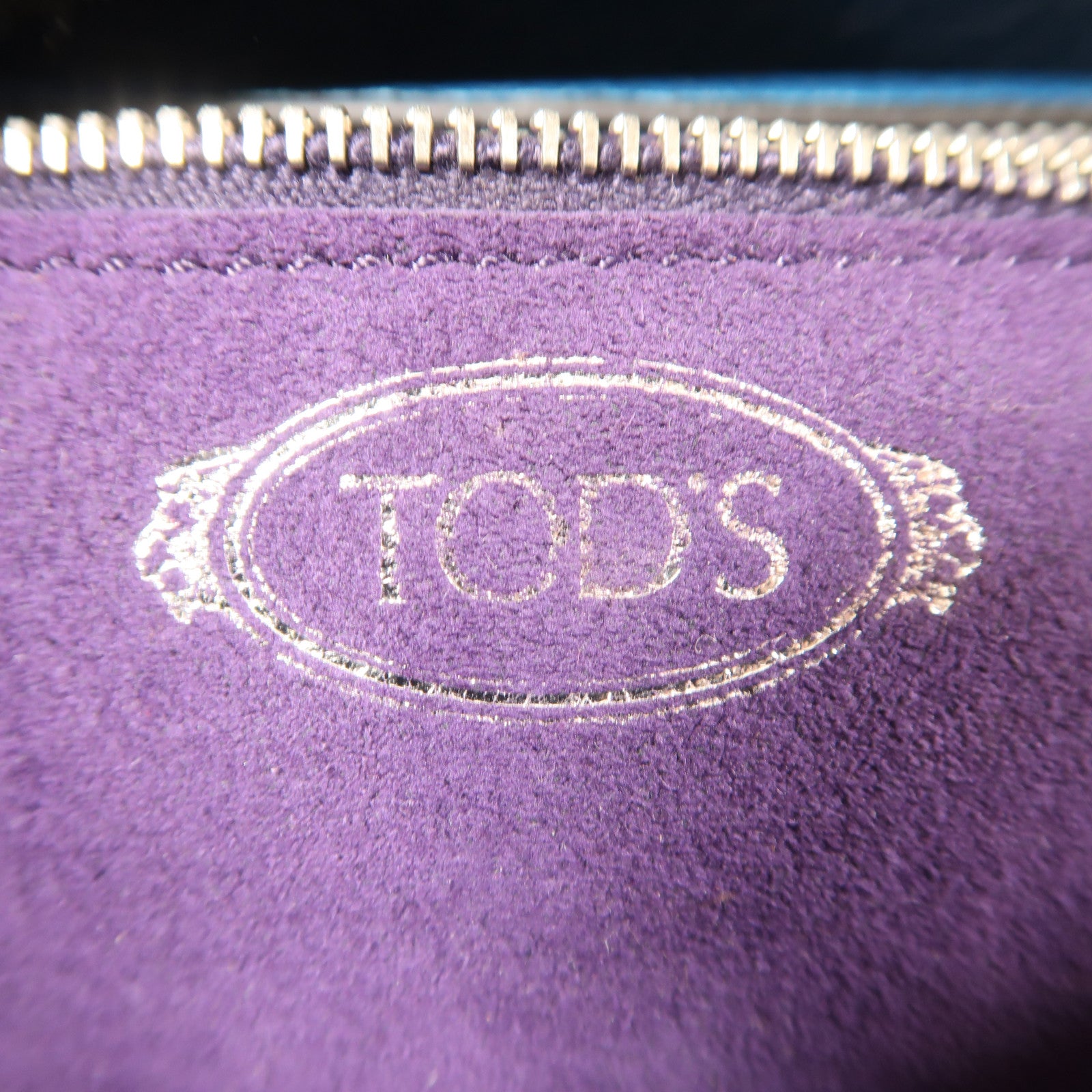TOD'S 牛皮皮革Shoulder Bag銀扣手挽肩背兩用袋藍色