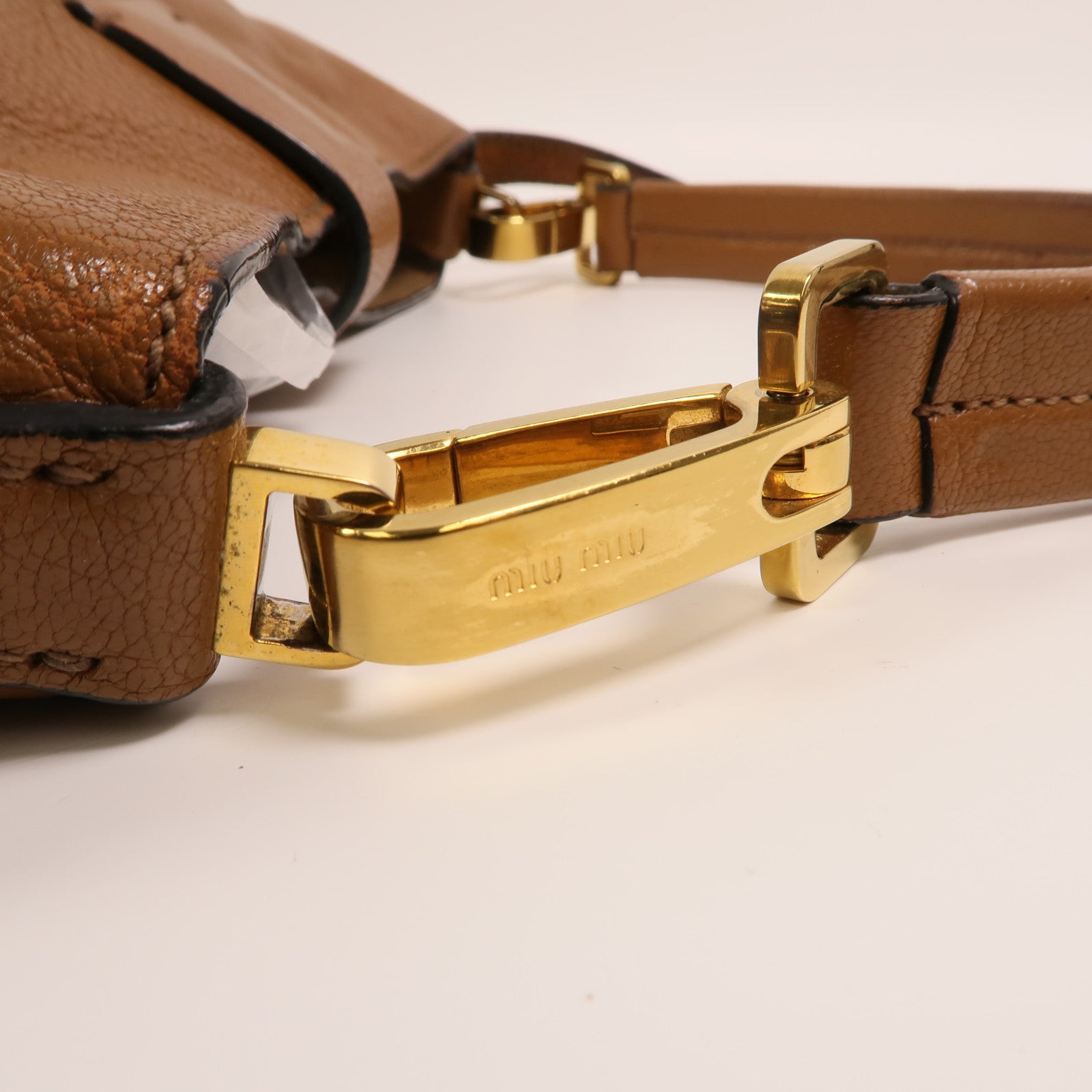 Miu Miu 牛皮皮革2 Way Shoulder金扣手挽肩背兩用袋