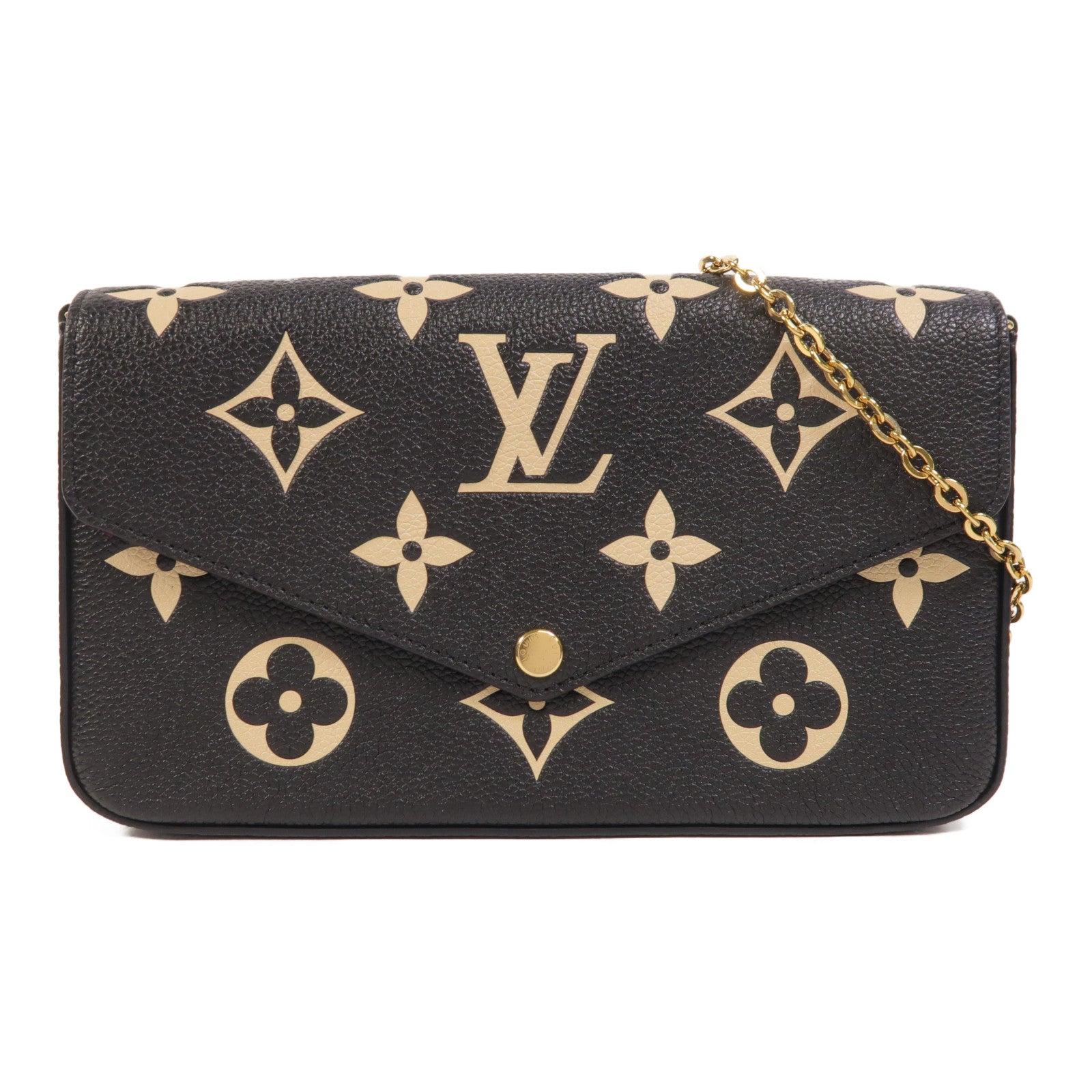 LOUIS VUITTON Monogram Felicie Pochette金扣鏈帶肩背袋