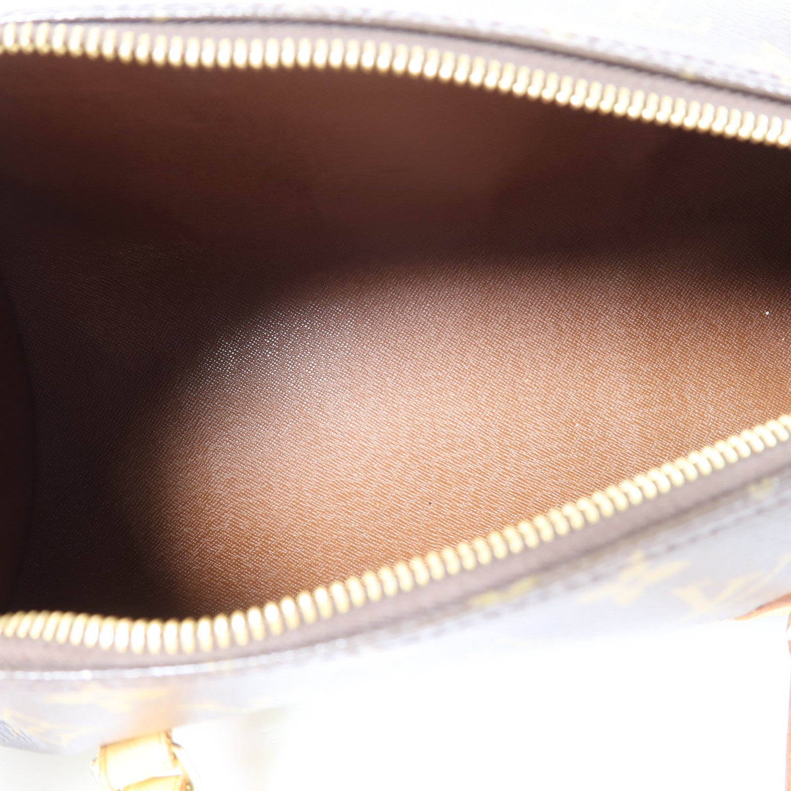LOUIS VUITTON Monogram Papillon PM金扣手挽袋棕色