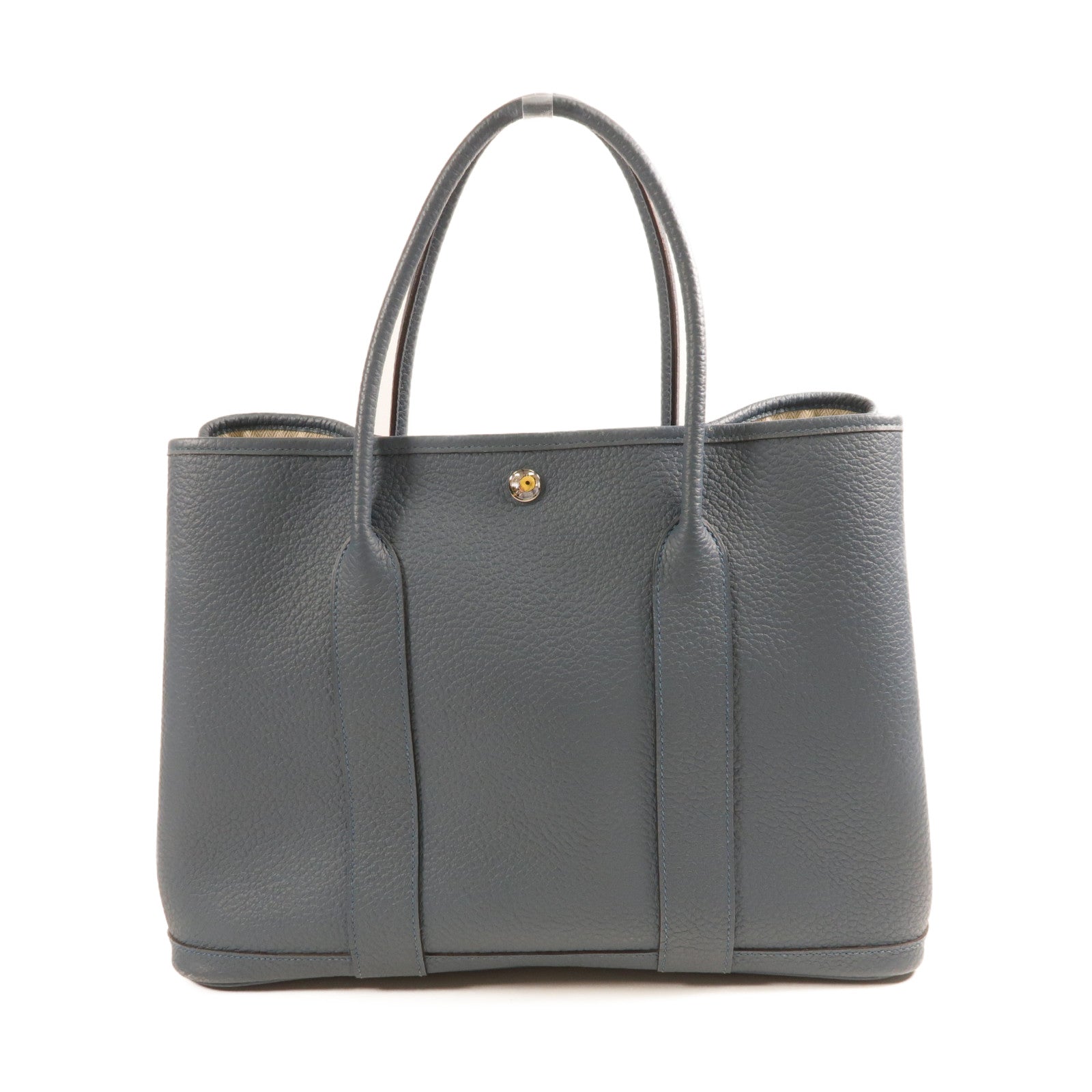 HERMES 【激減優惠】Country皮革Garden Party PM銀扣手挽袋