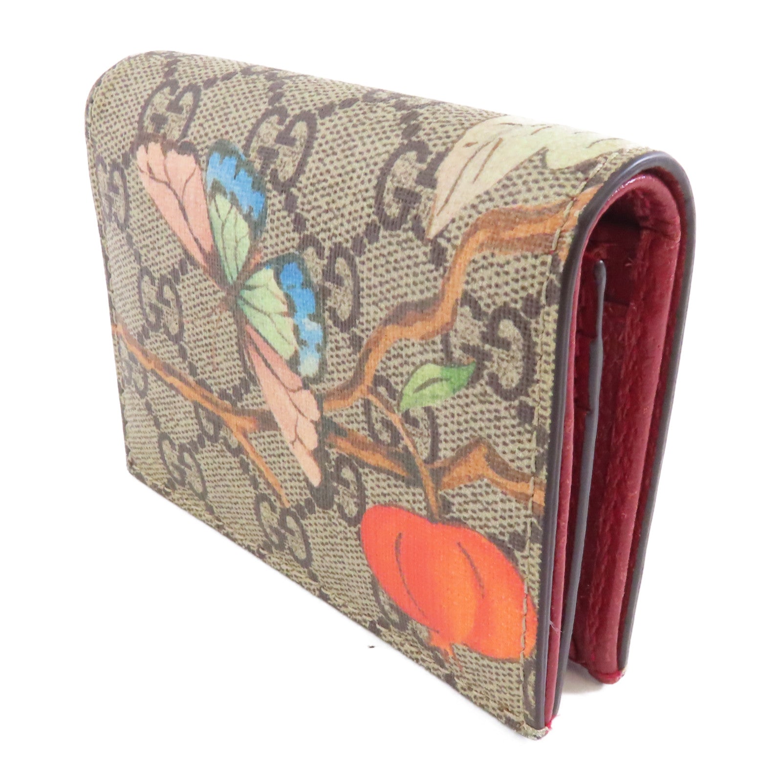 GUCCI 塗層帆布Wallet金扣錢包棕色