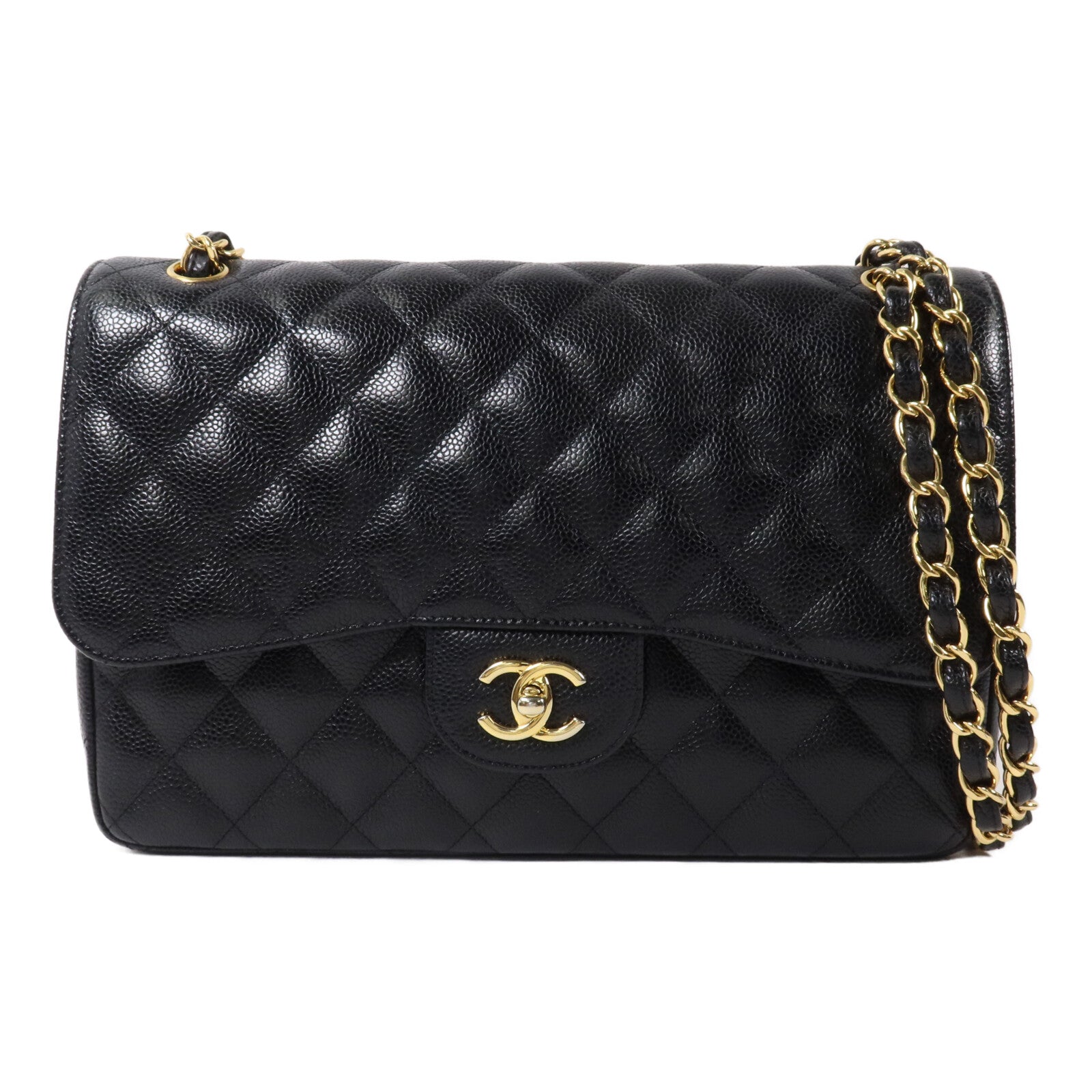 CHANEL 牛皮皮革Large Classic鏈帶肩背袋