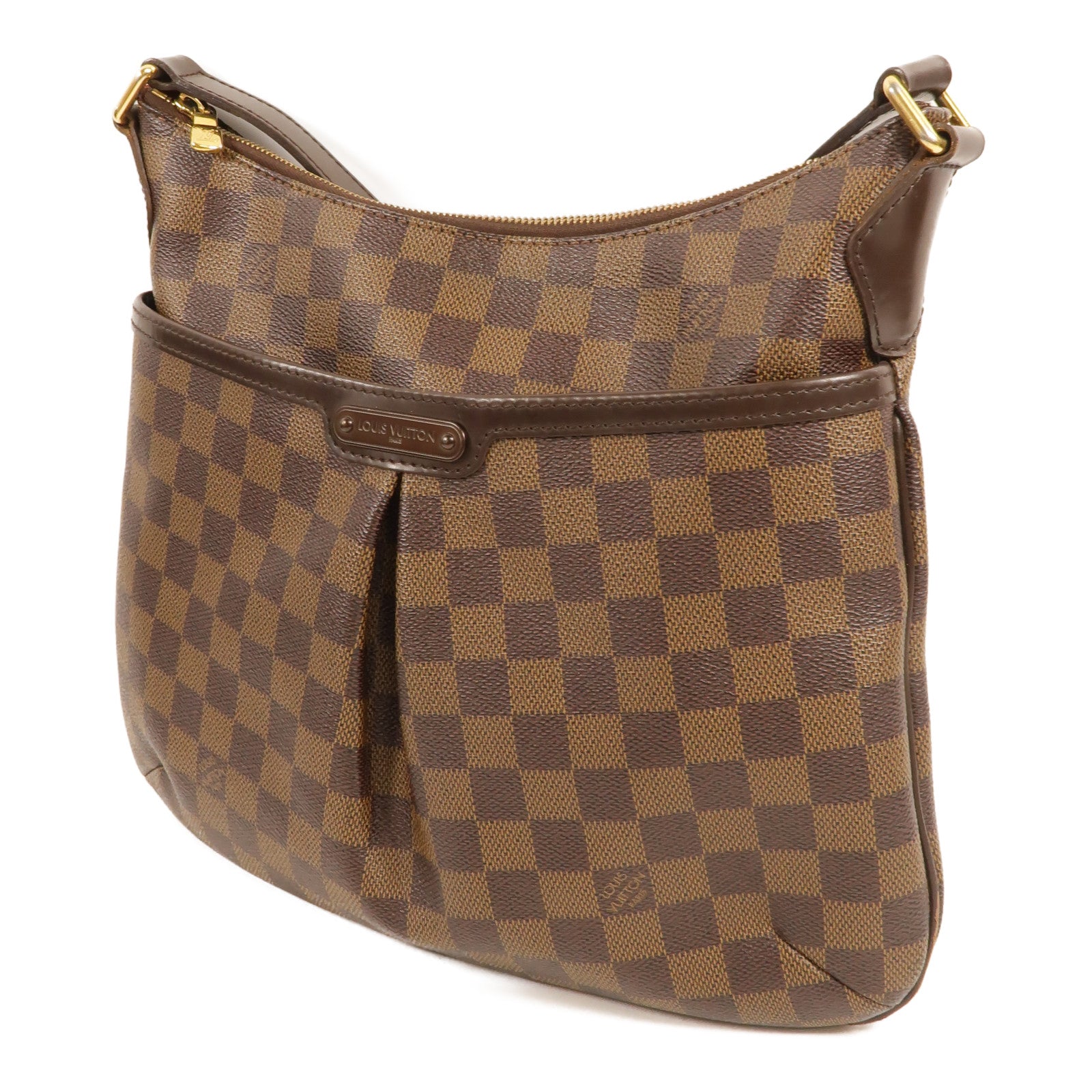 LOUIS VUITTON Damier Bloomsbury PM金扣肩背袋棕色