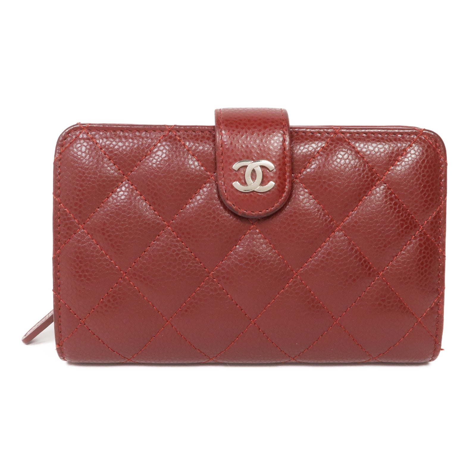 CHANEL 牛皮皮革Wallet銀扣錢包