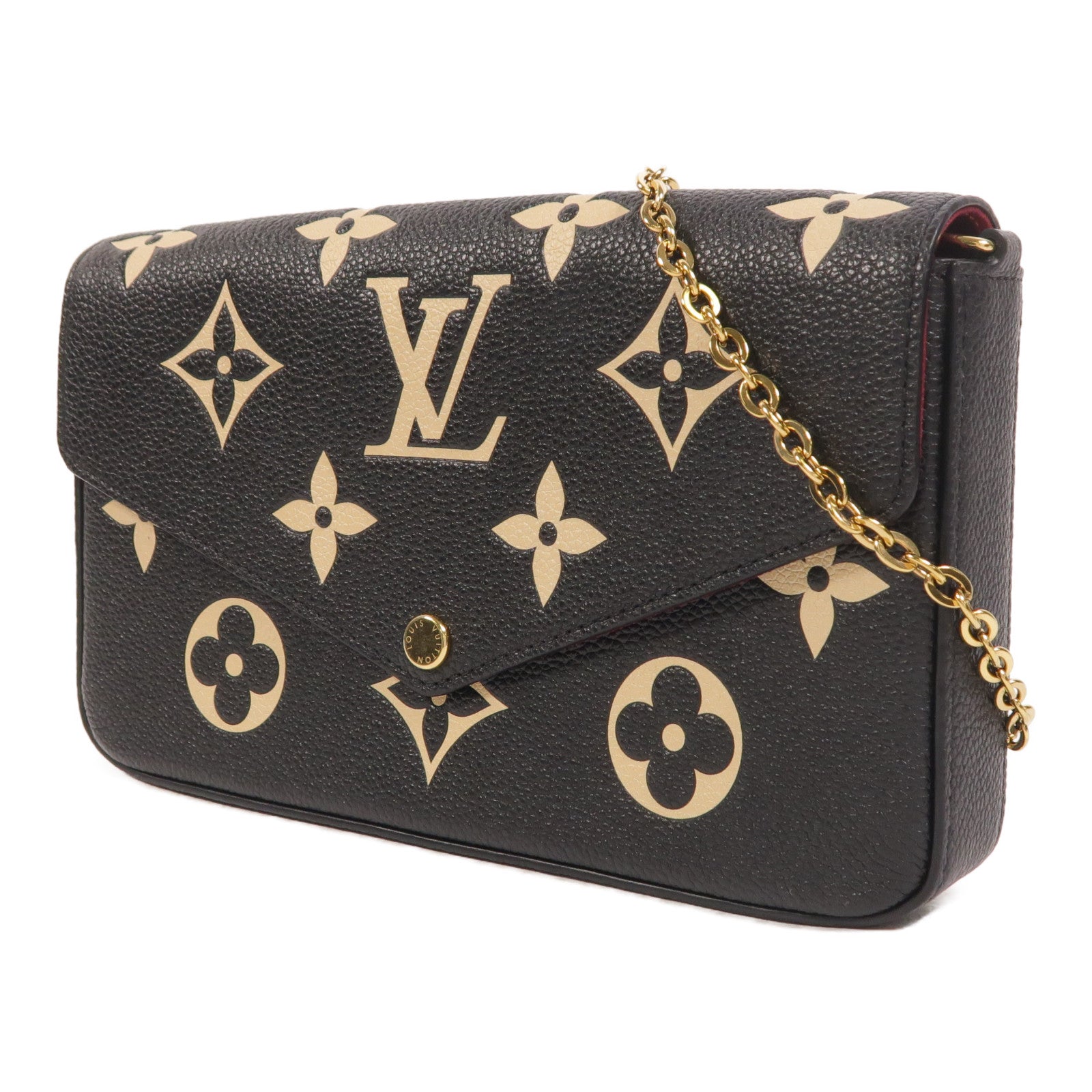 LOUIS VUITTON Monogram Felicie Pochette金扣鏈帶肩背袋