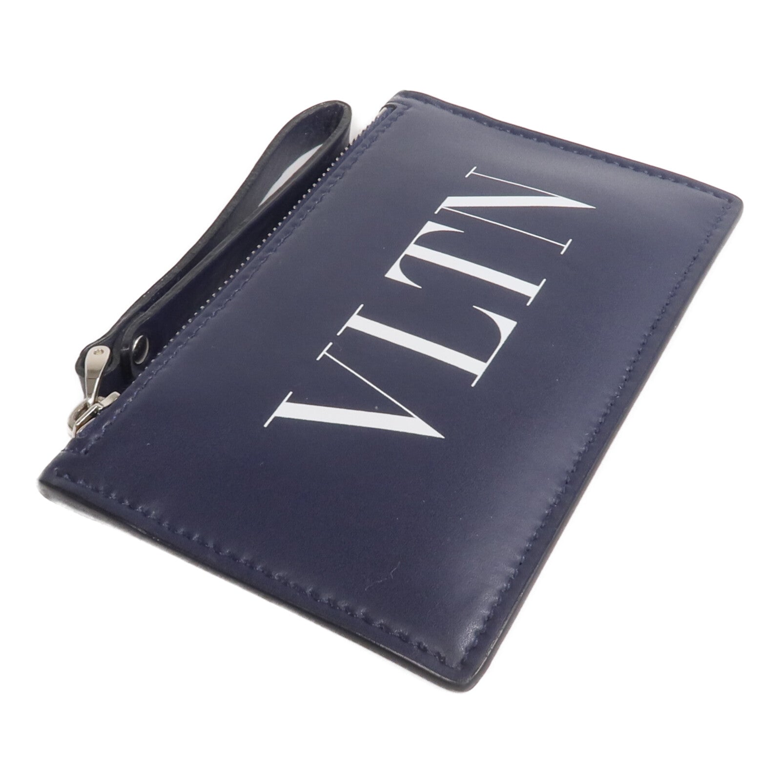 Valentino 牛皮皮革Card Case銀扣卡片套