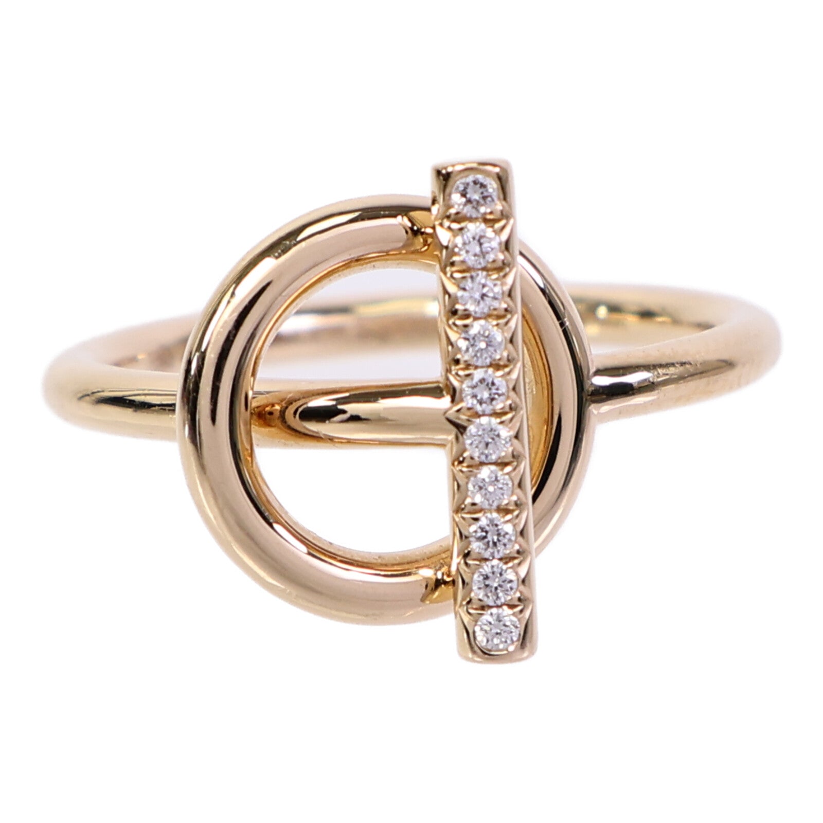 HERMES 18K玫瑰金Echappee Ring鑽石戒指
