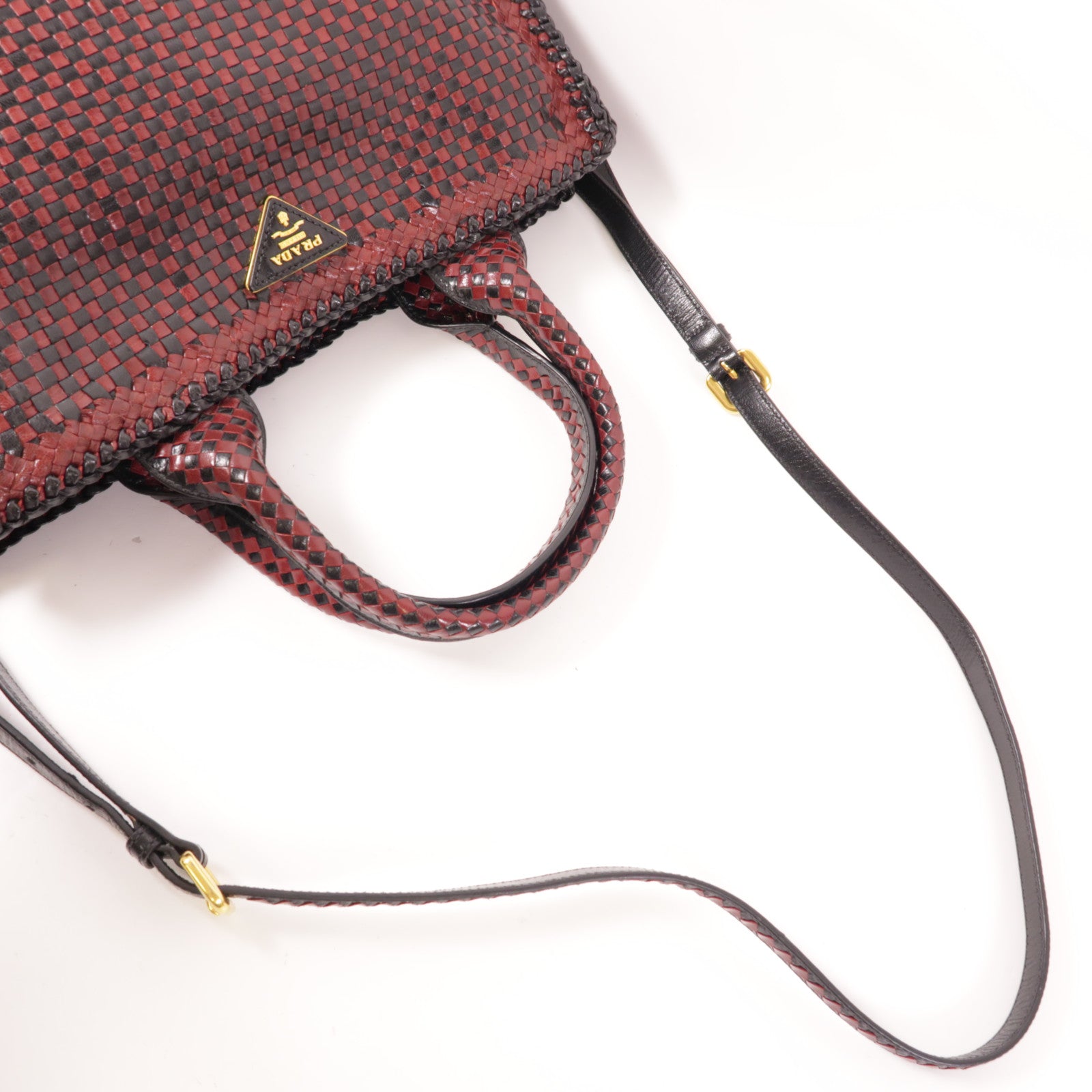 PRADA 牛皮皮革2 Way Bag金扣手挽肩背兩用袋
