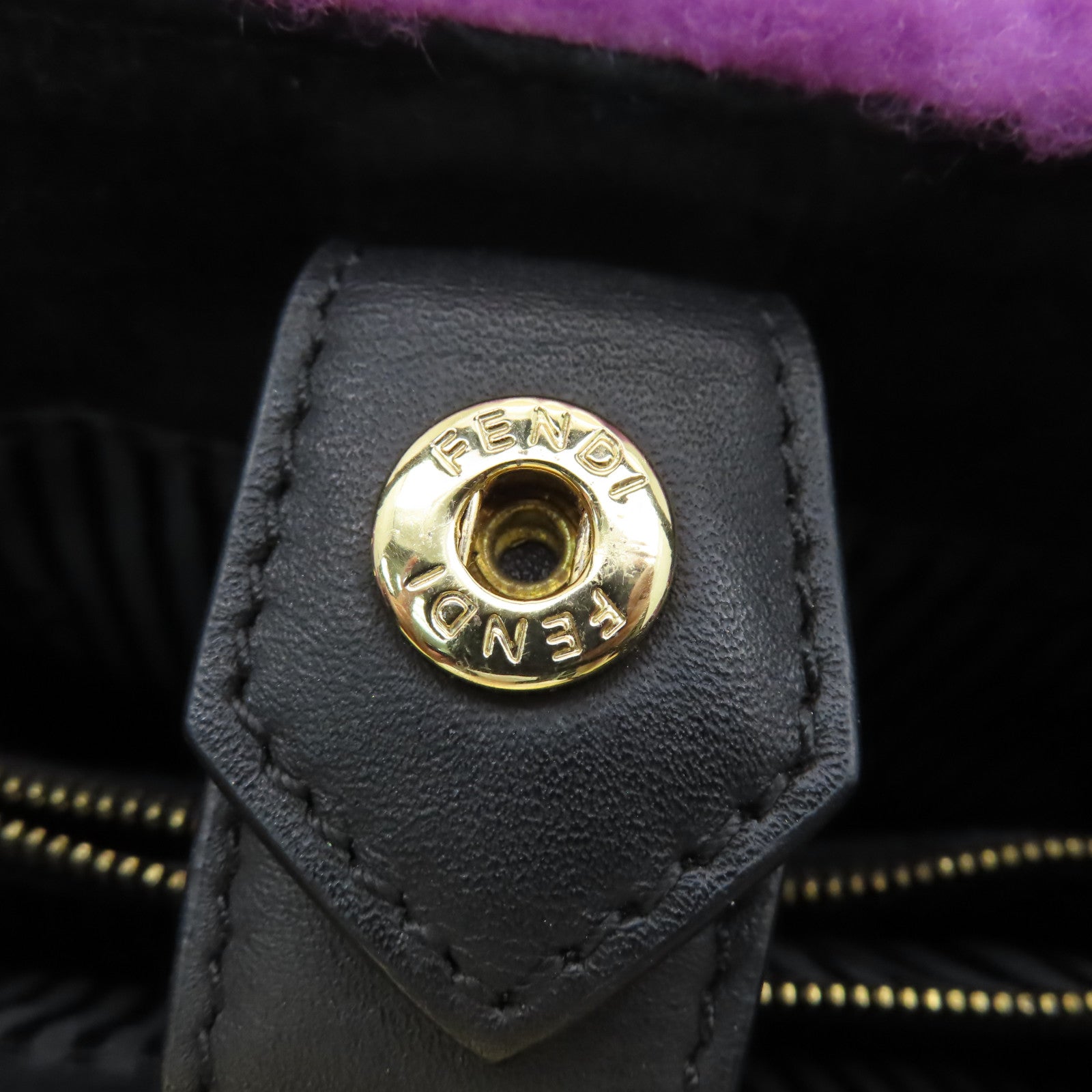 FENDI 【激減優惠】羊毛Handbag金扣手挽袋紫色