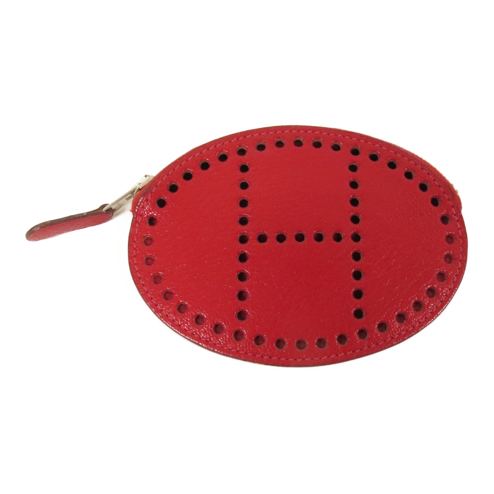 HERMES Chevre皮革Evelyne Coin Purse零錢包Red